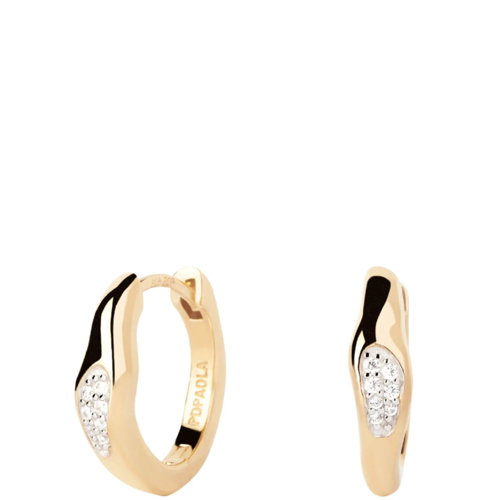 PDPAOLA Gold Onda Hoop Earrings