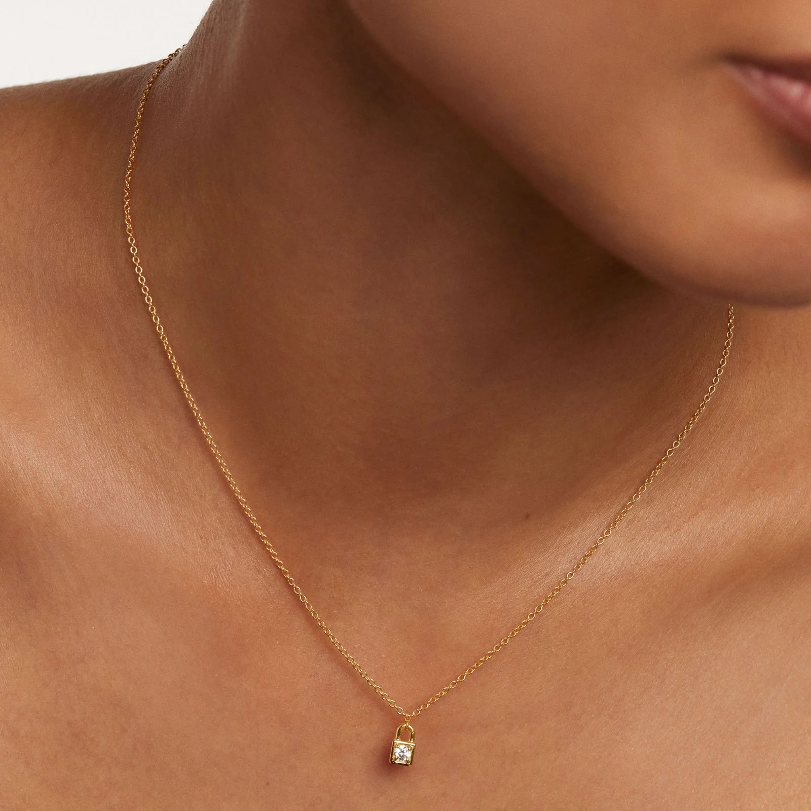 PDPAOLA Gold Padlock Necklace - Image 4