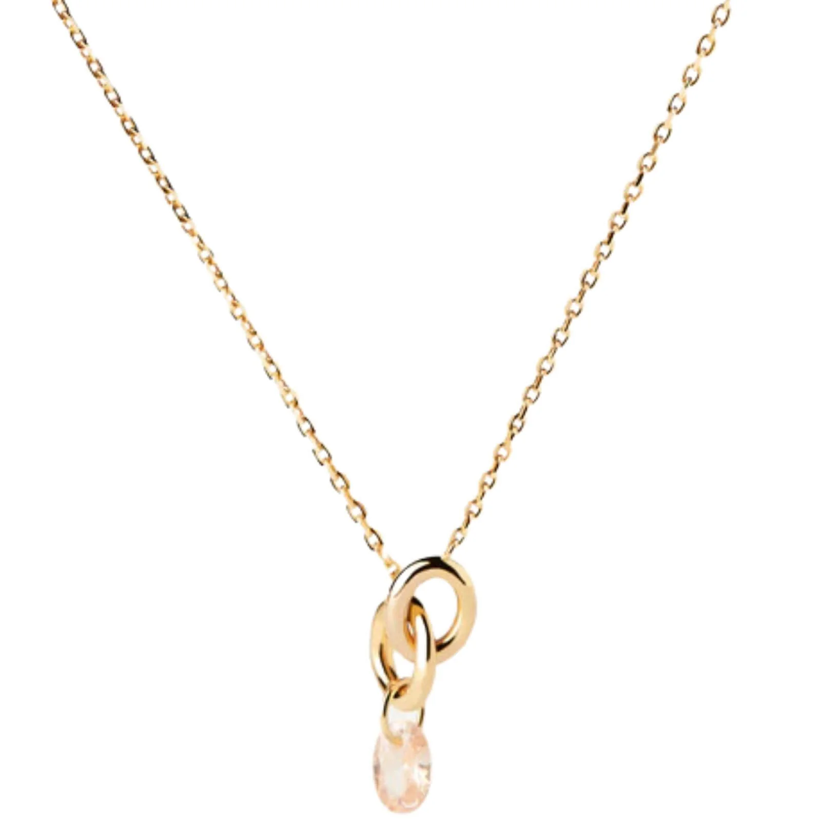 PDPAOLA Gold Peach Lily Necklace