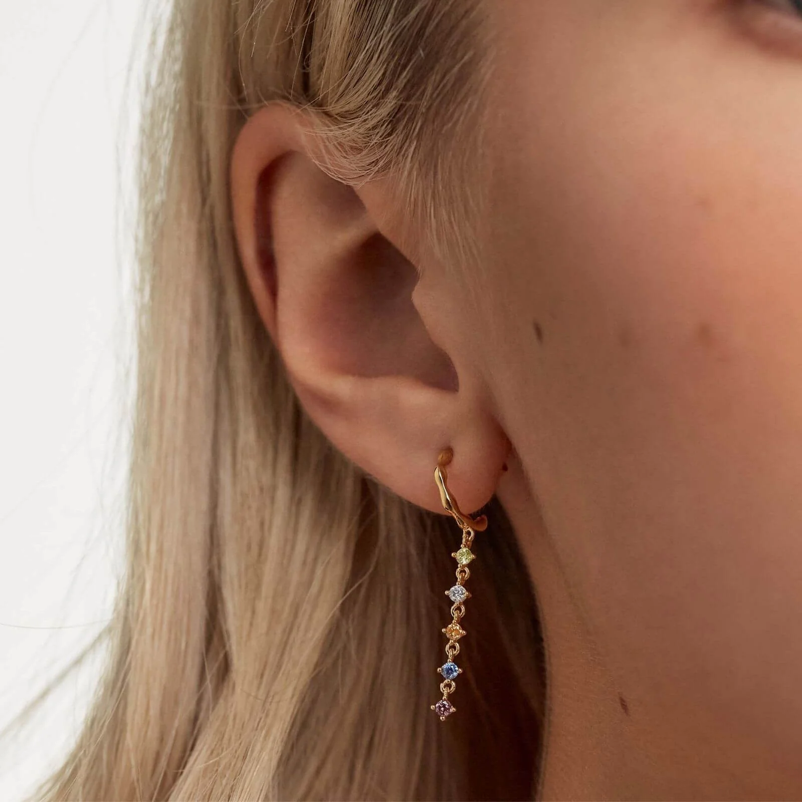 PDPAOLA Gold Sage Small Hoop Earrings - Image 2