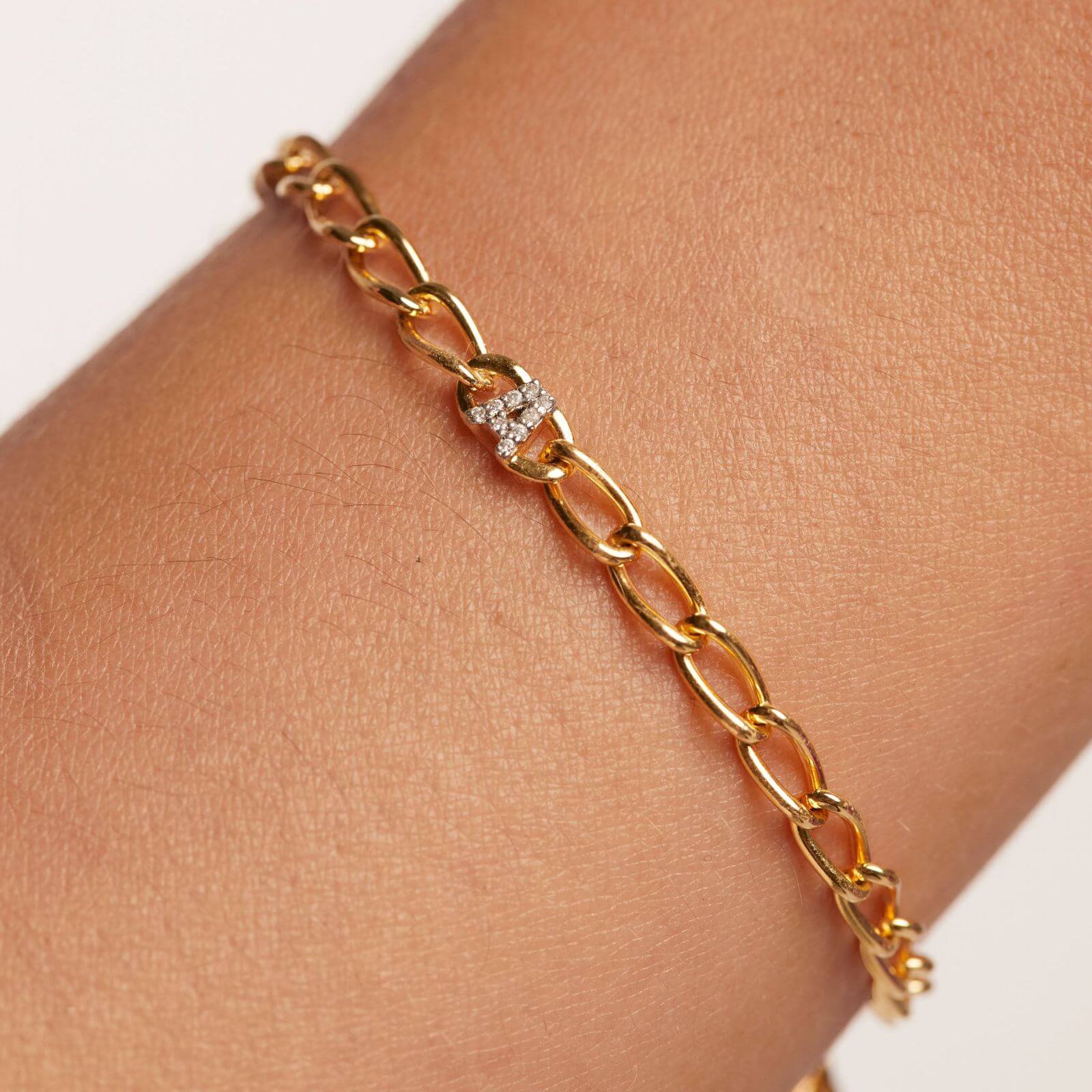 PDPAOLA Letter Gold Chain Bracelet - Image 5