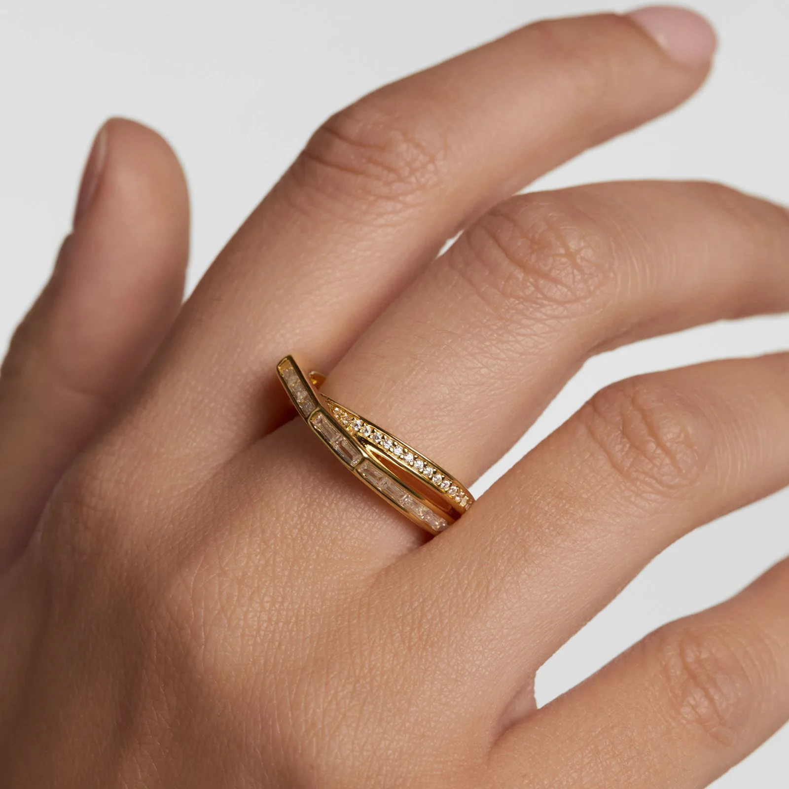 PDPAOLA Olivia Gold Double Ring - Image 2