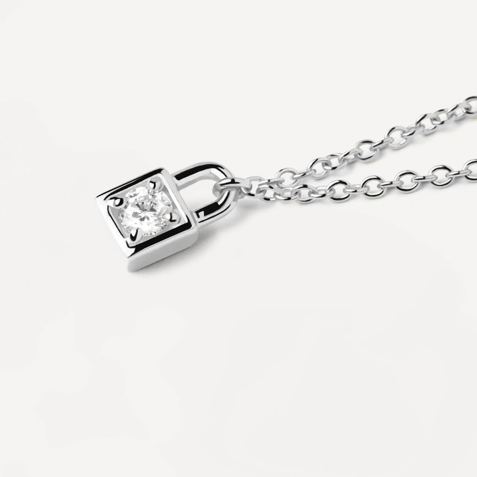 PDPAOLA Silver Padlock Necklace - Image 2