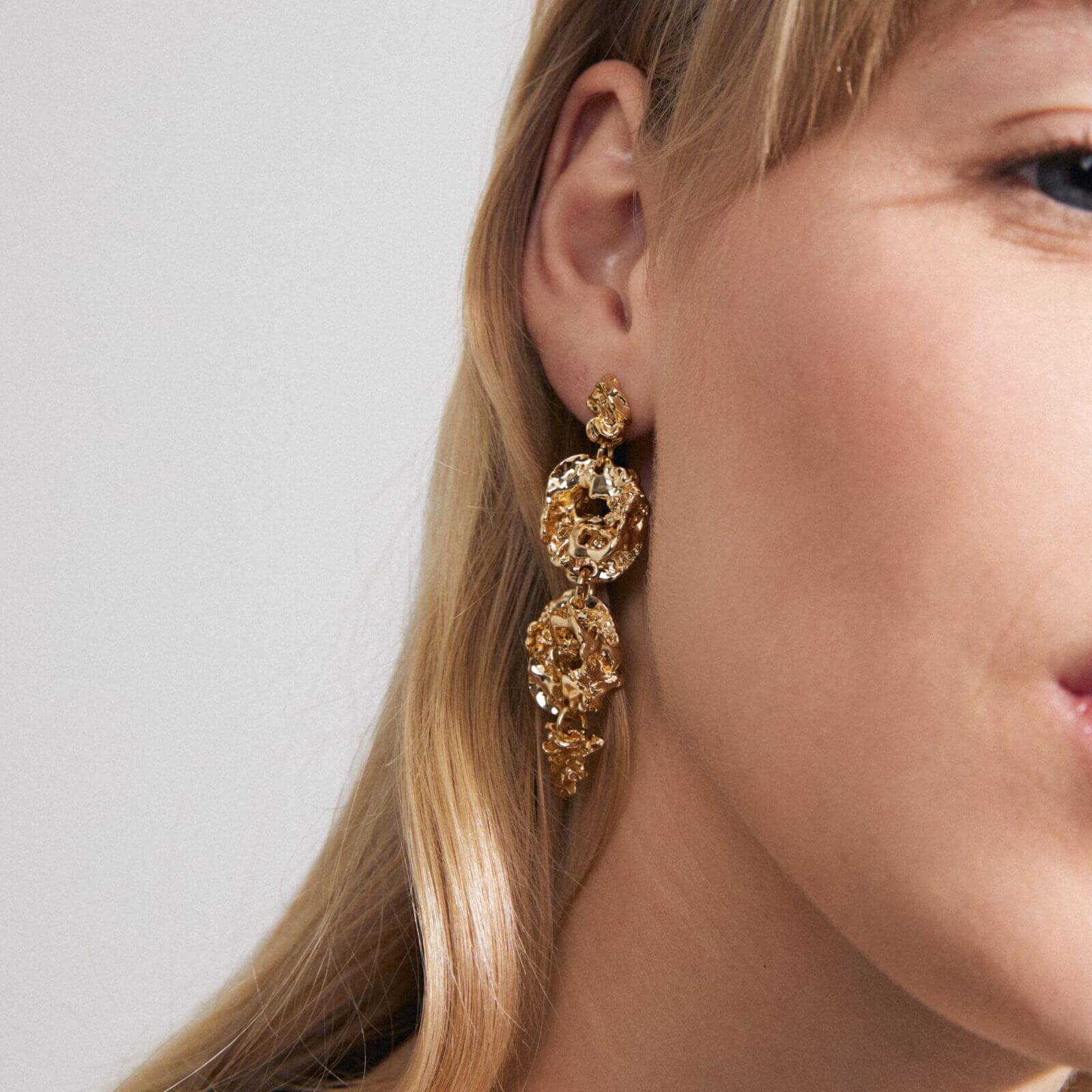 Pilgrim Act Gold Statement Earrings - Image 2