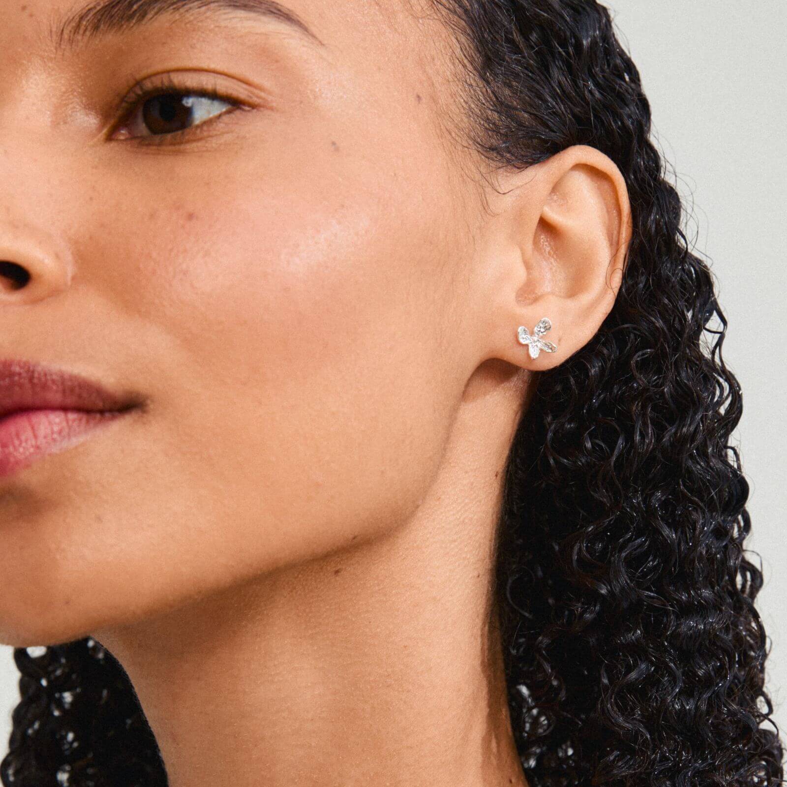 Pilgrim Aglaia Silver Small Flower Stud Earrings - Image 2