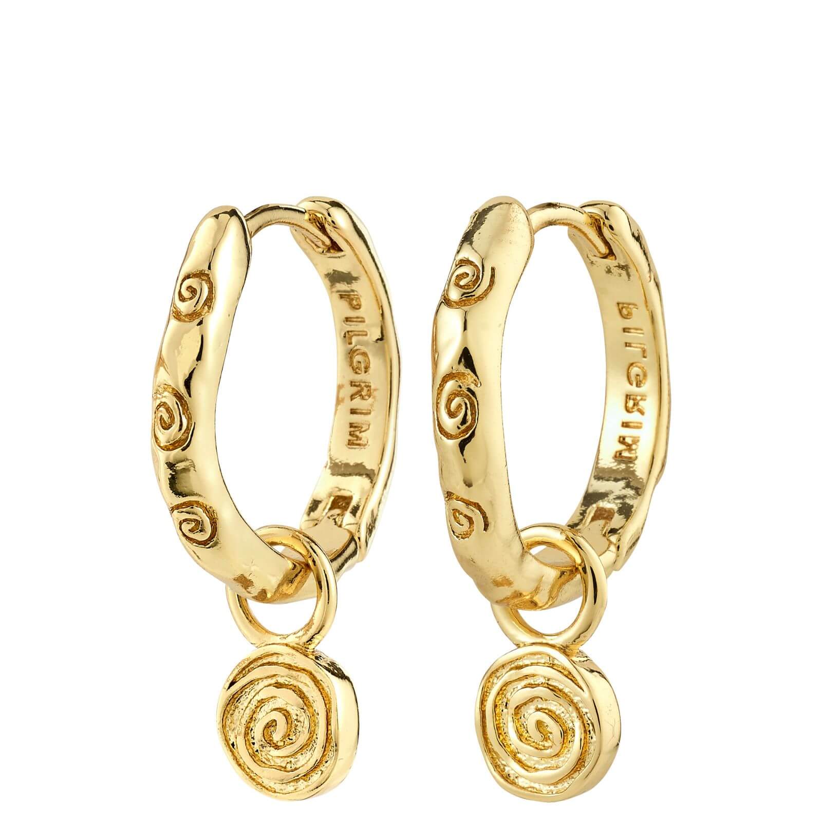 Pilgrim Fire Gold Hoop & Charm Earrings