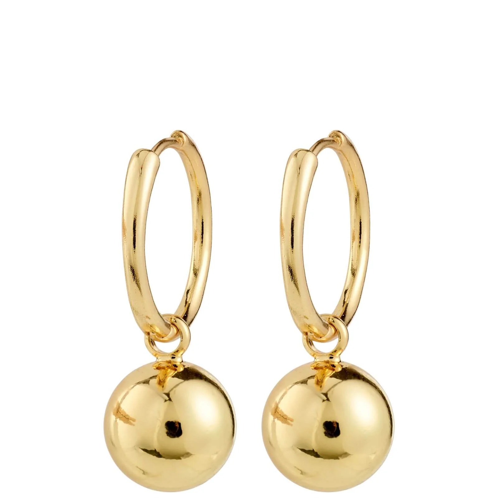 Pilgrim Air Gold Hoop & Sphere Charm Earrings