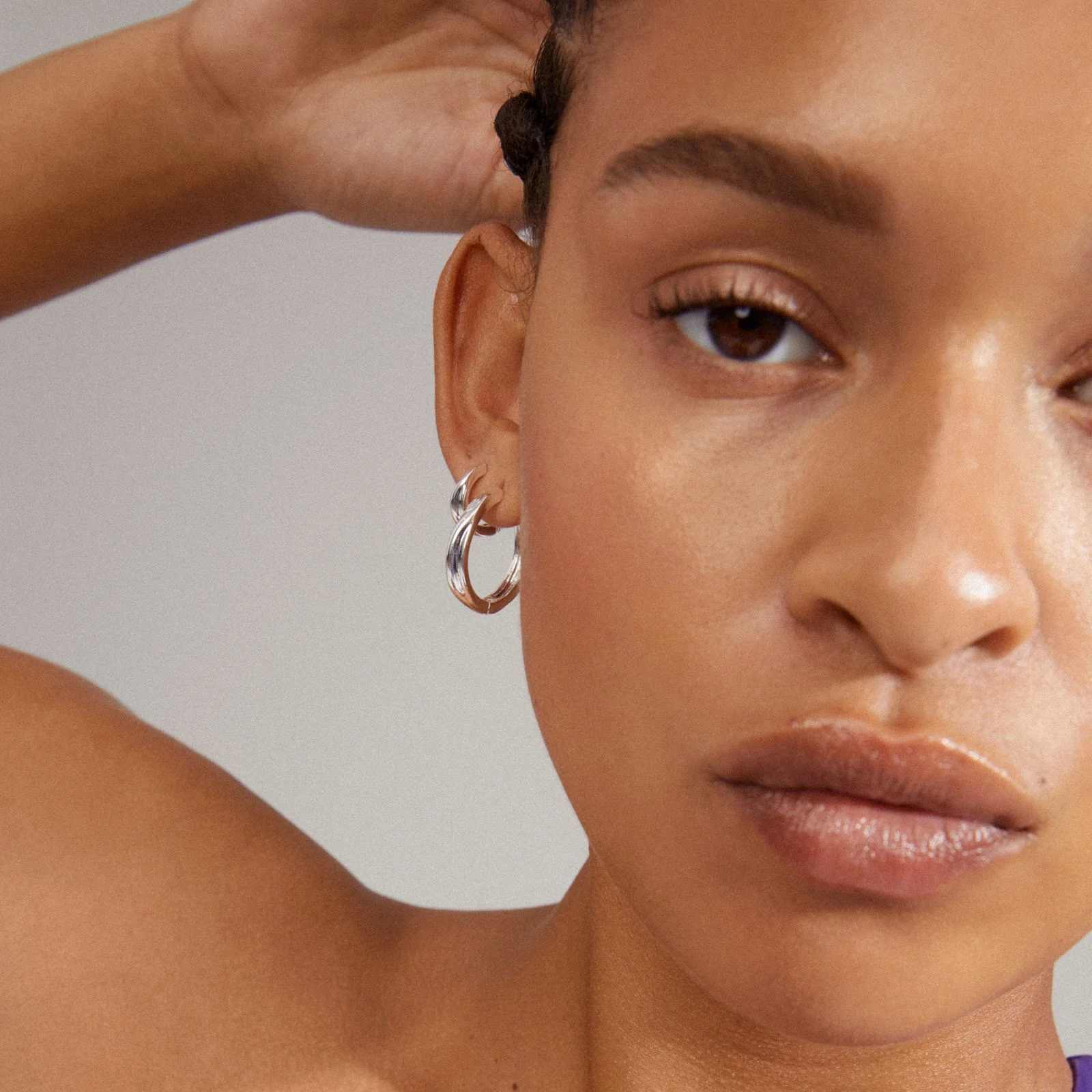 Pilgrim Allie Silver Hoop Earring Set - Image 2