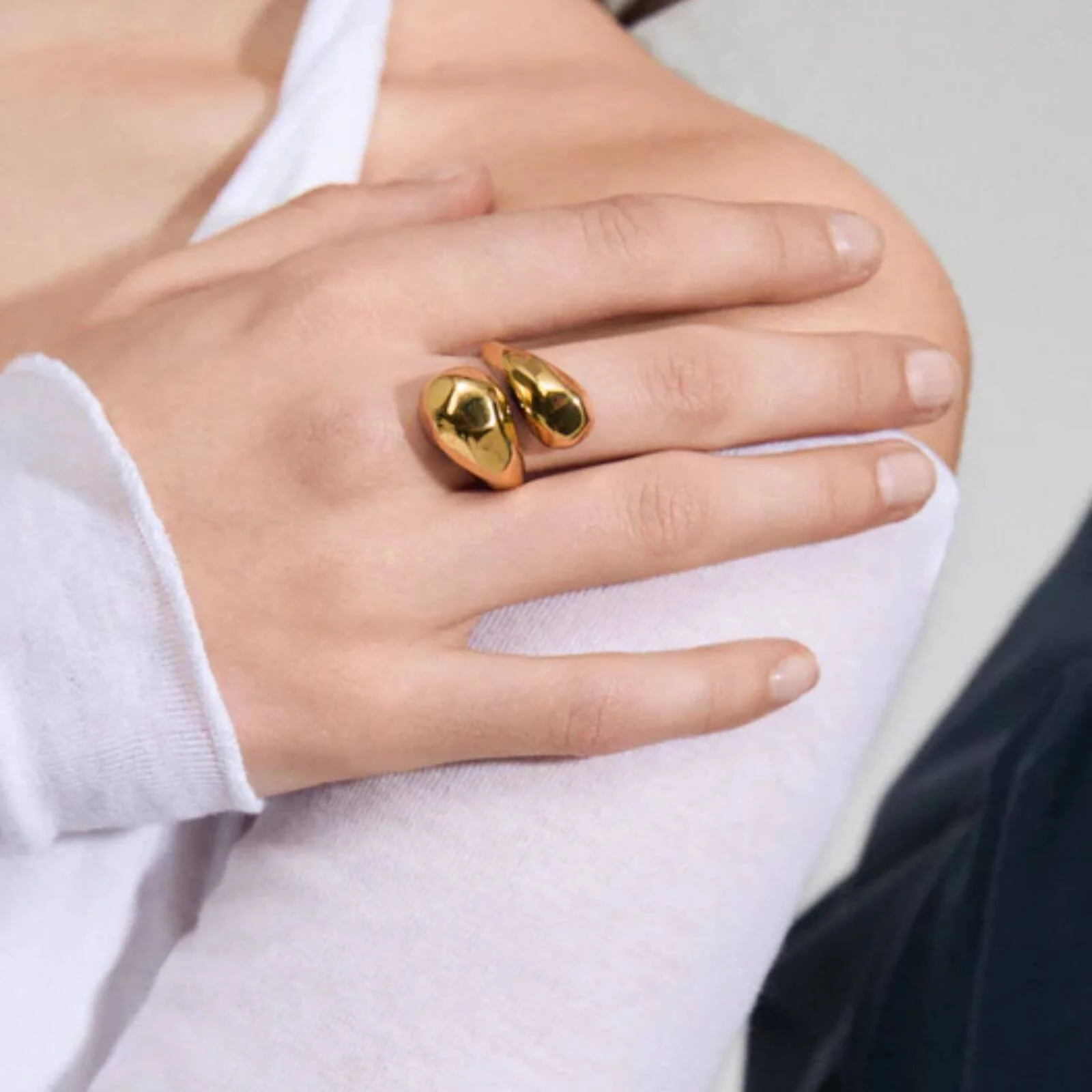 Pilgrim Believe Gold Chunky Ring - Image 2