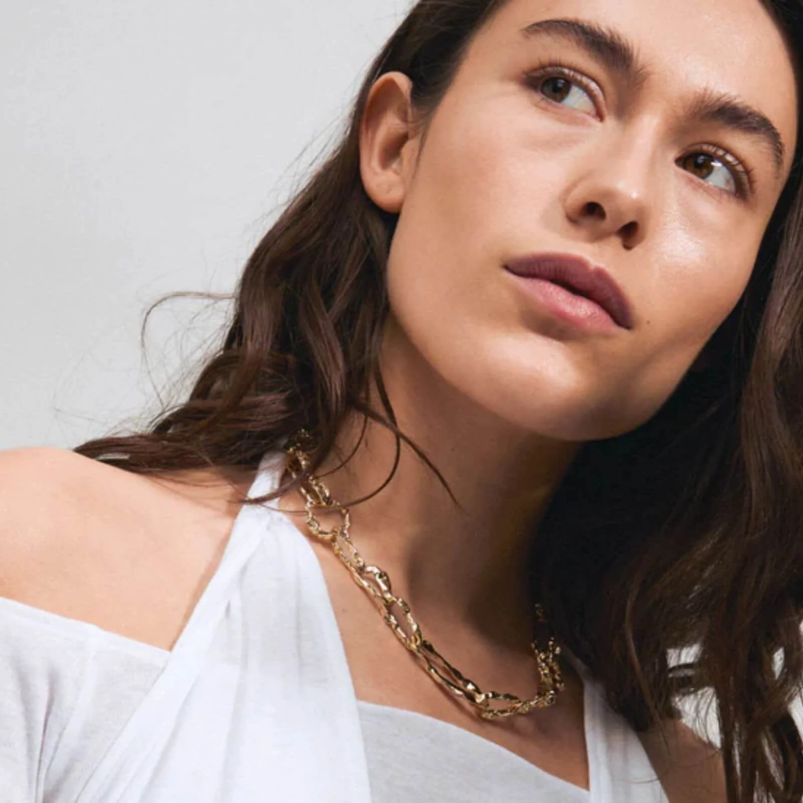 Pilgrim Believe Gold Textured Link Necklace - Image 2