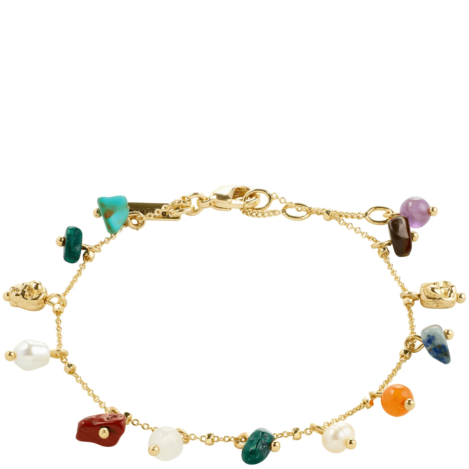 Pilgrim Between Gold Dainty Multi Bead Bracelet