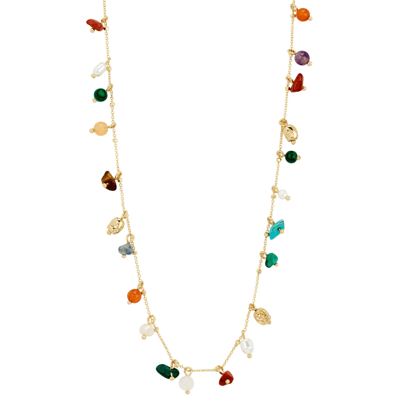 Pilgrim Between Gold Dainty Multi Bead Necklace