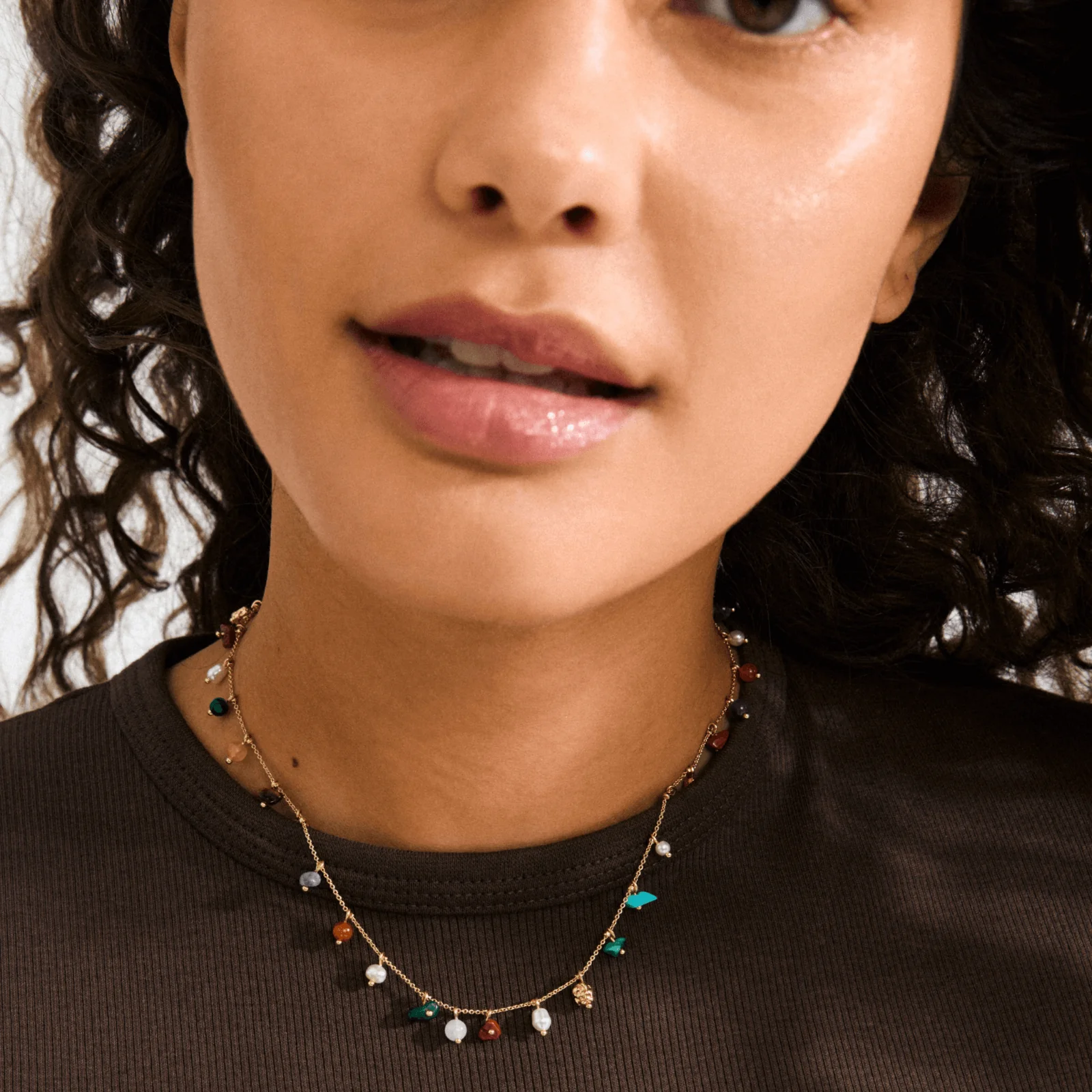 Pilgrim Between Gold Dainty Multi Bead Necklace - Image 3