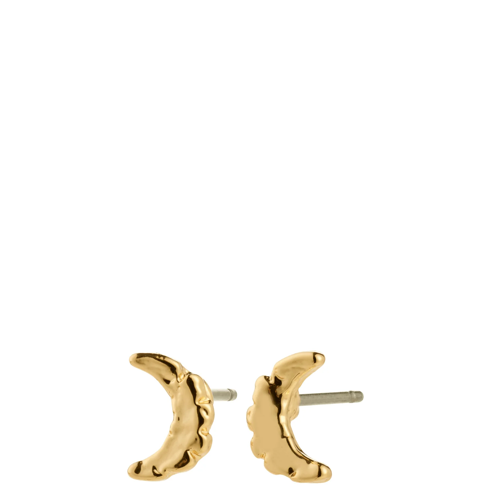 Pilgrim Between Gold Small Moon Stud Earrings