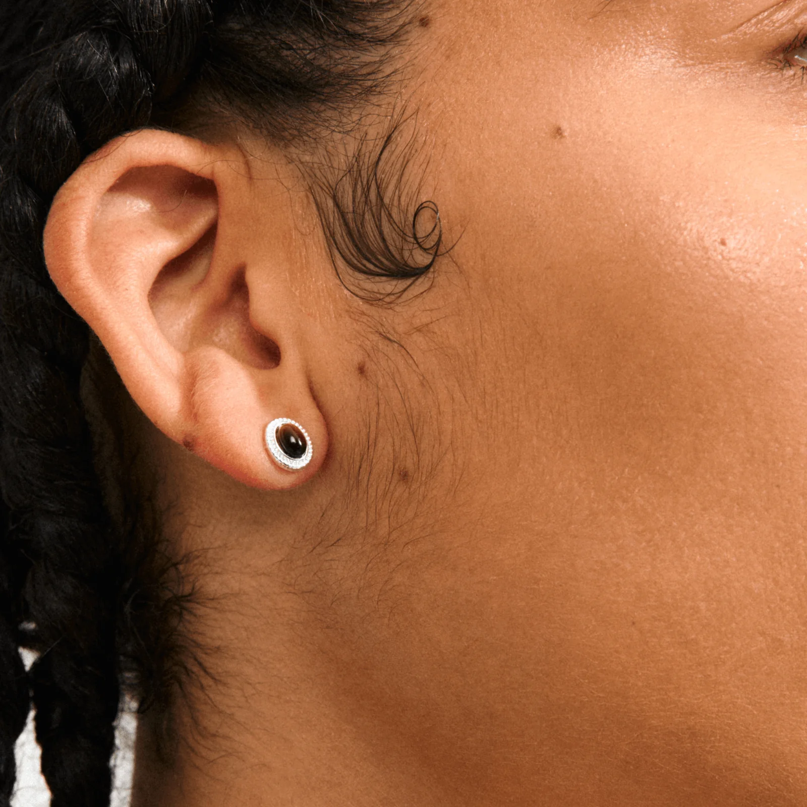 Pilgrim Between Silver Small Tiger Eye Stud Earrings - Image 2