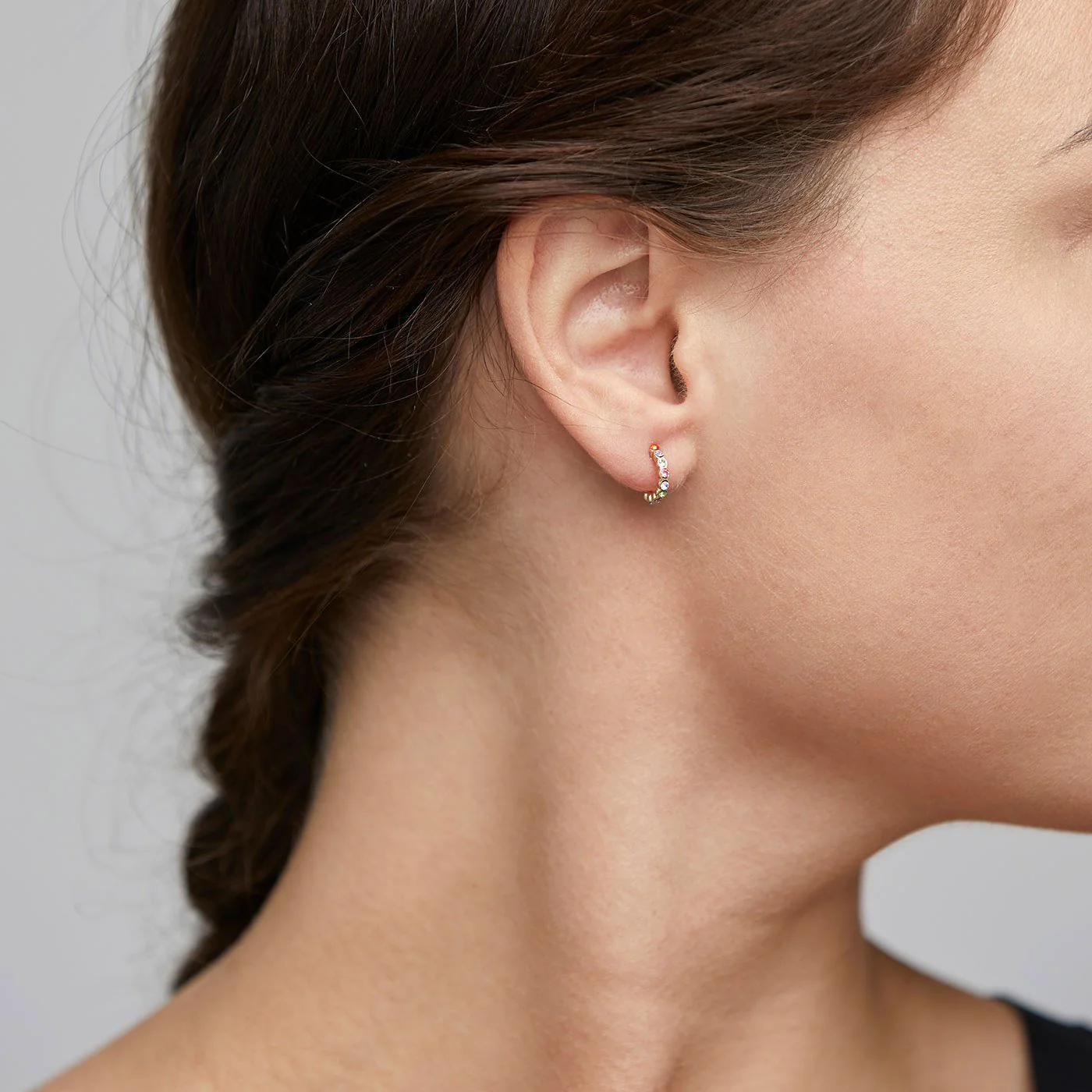 Pilgrim Brigitte Gold Mini Hoop Earrings - Multi - Image 2