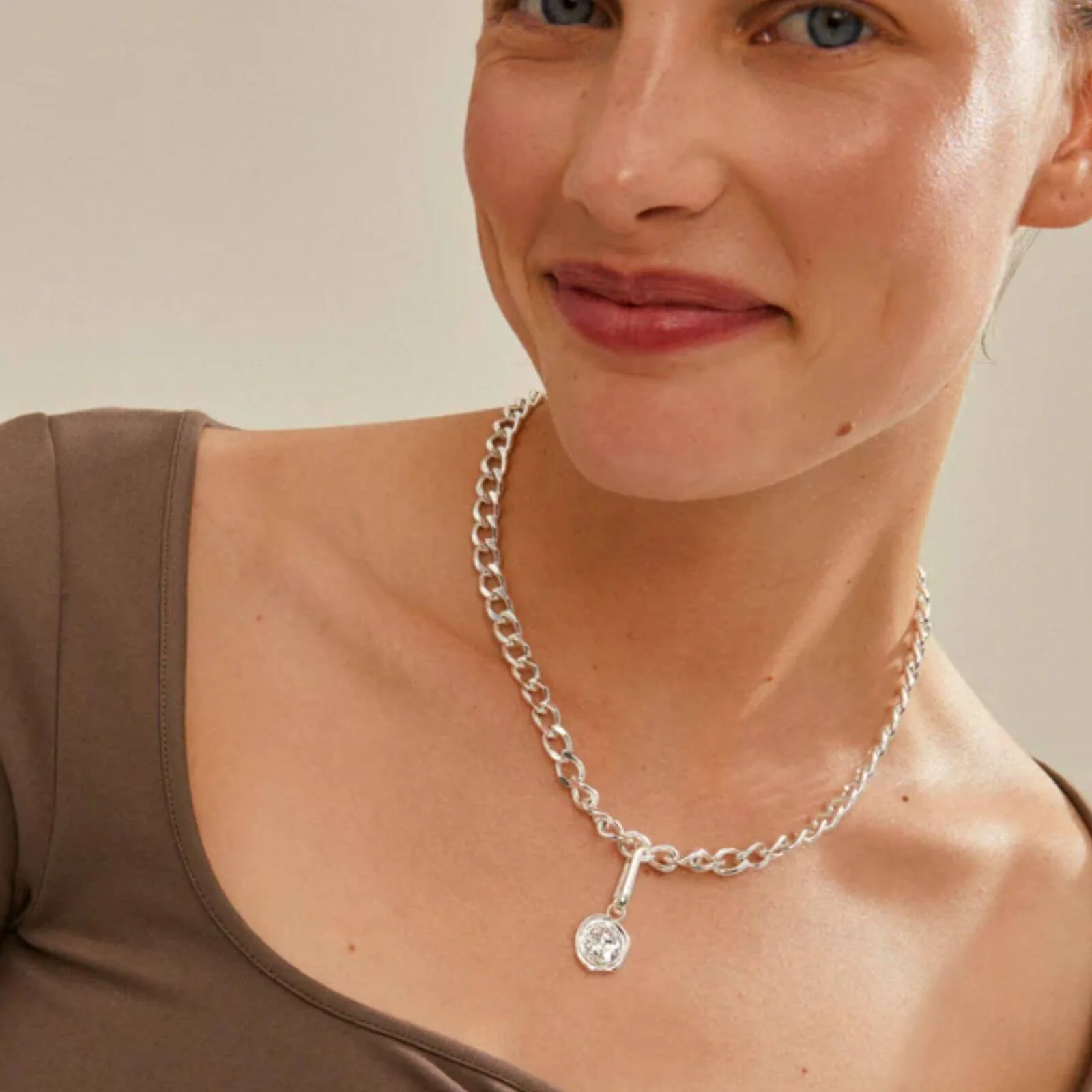 Pilgrim Charm Silver Moon Pendant - Image 2