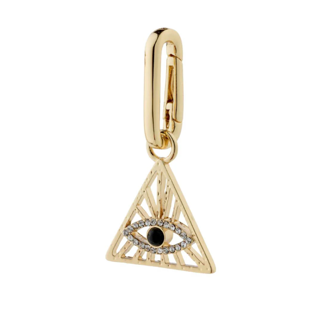 Pilgrim Charm Gold Triangle with Eye Pendant