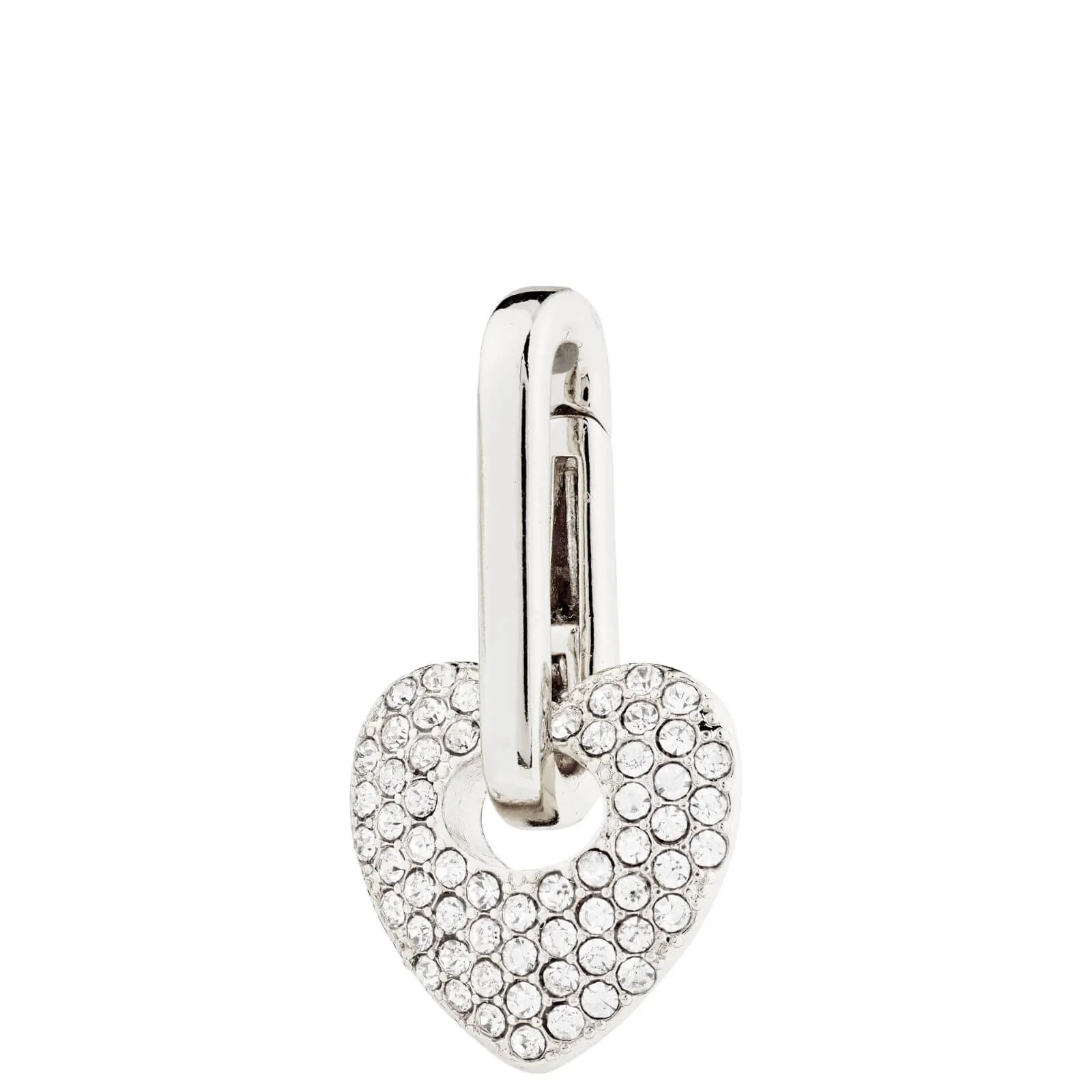 Pilgrim Charm Silver Crystal Heart Pendant