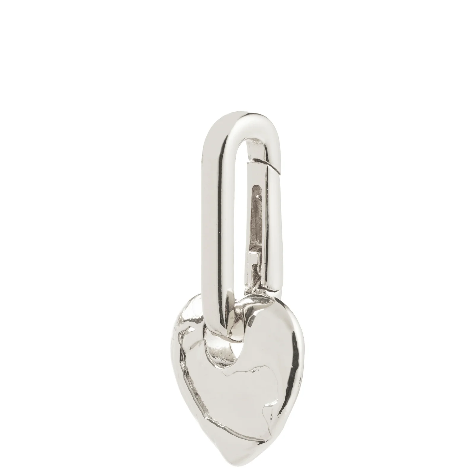 Pilgrim Charm Silver Rough Heart Pendant