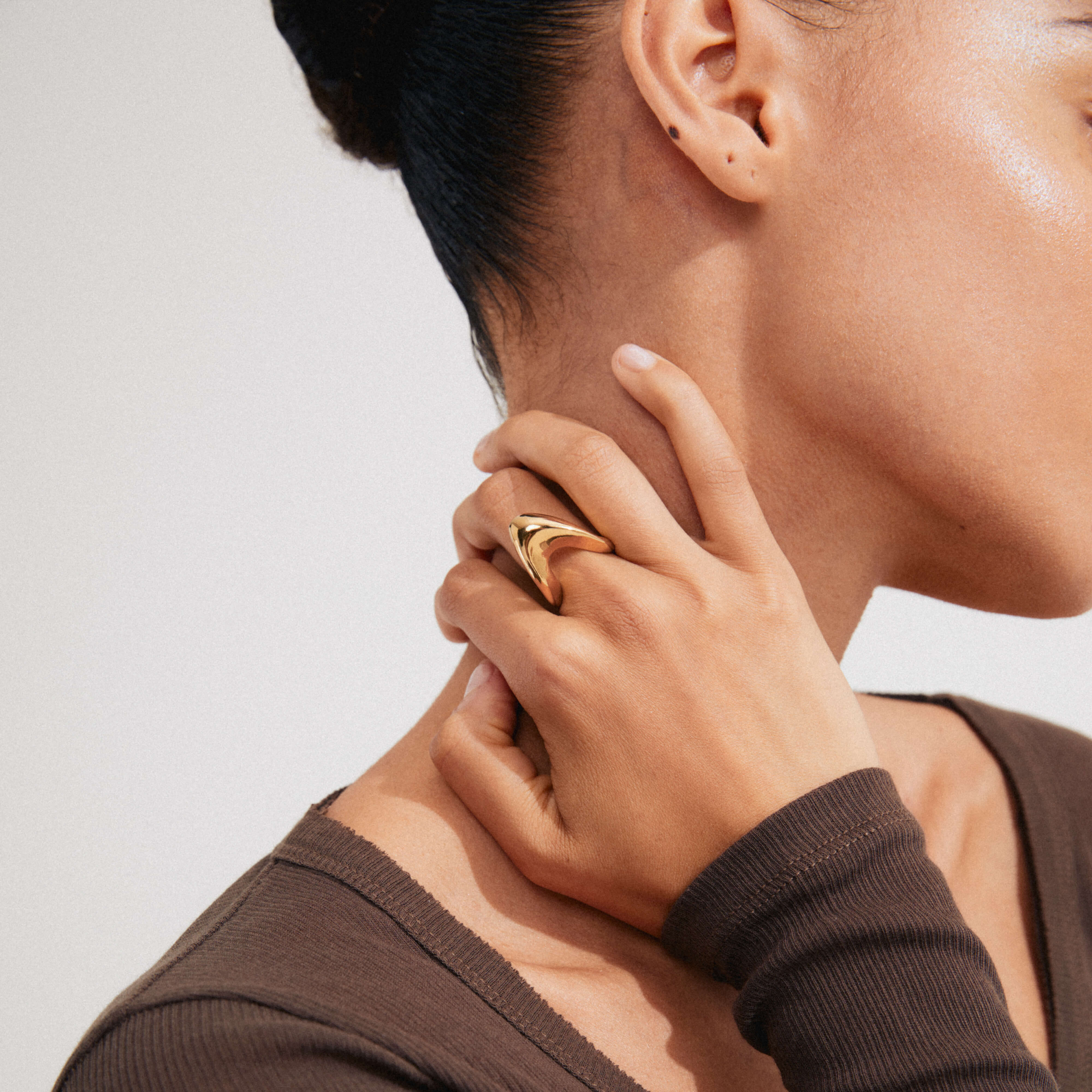 Pilgrim Cloud Gold Chunky Ring - Image 2