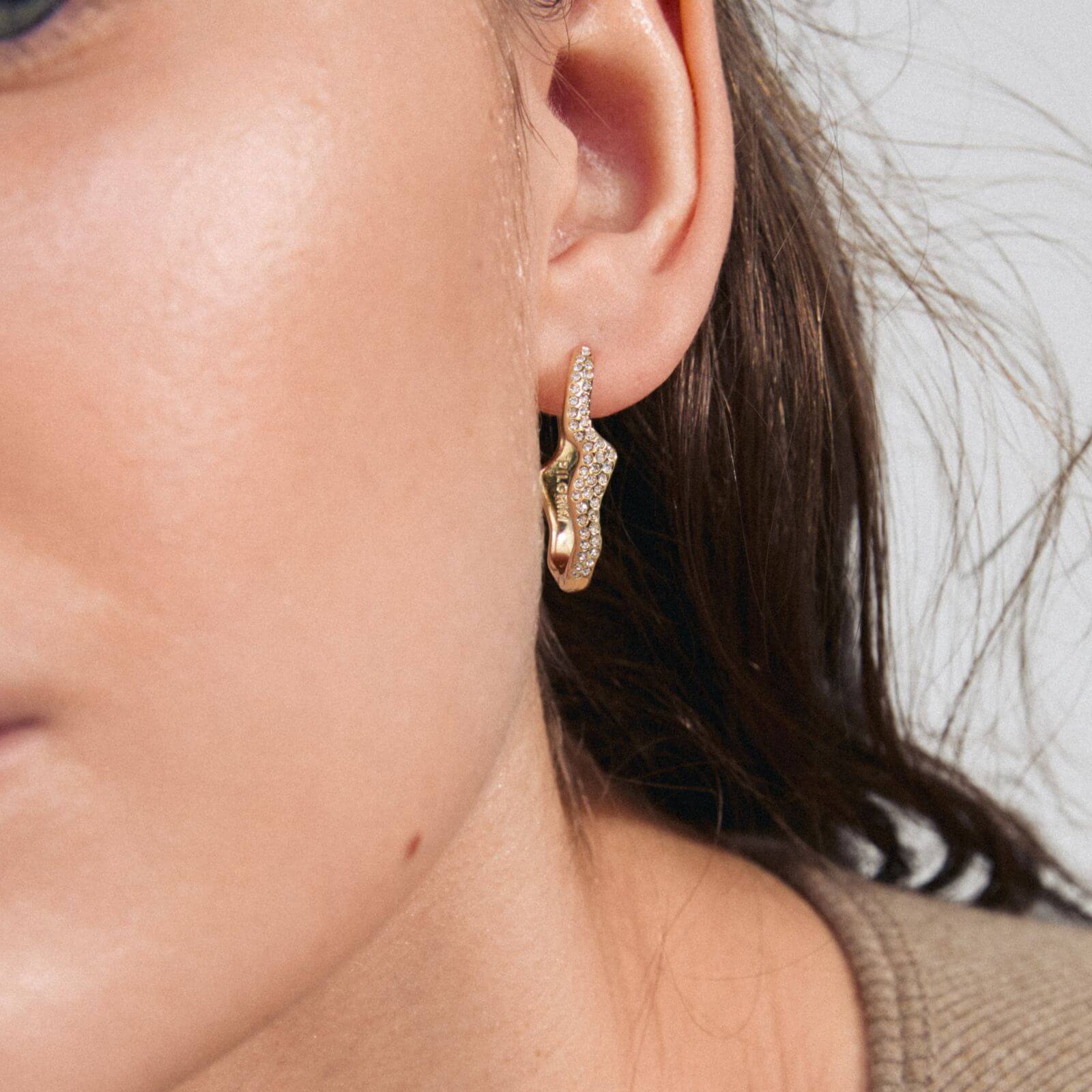 Pilgrim Connect Gold Crystal Hoop Earrings - Image 2