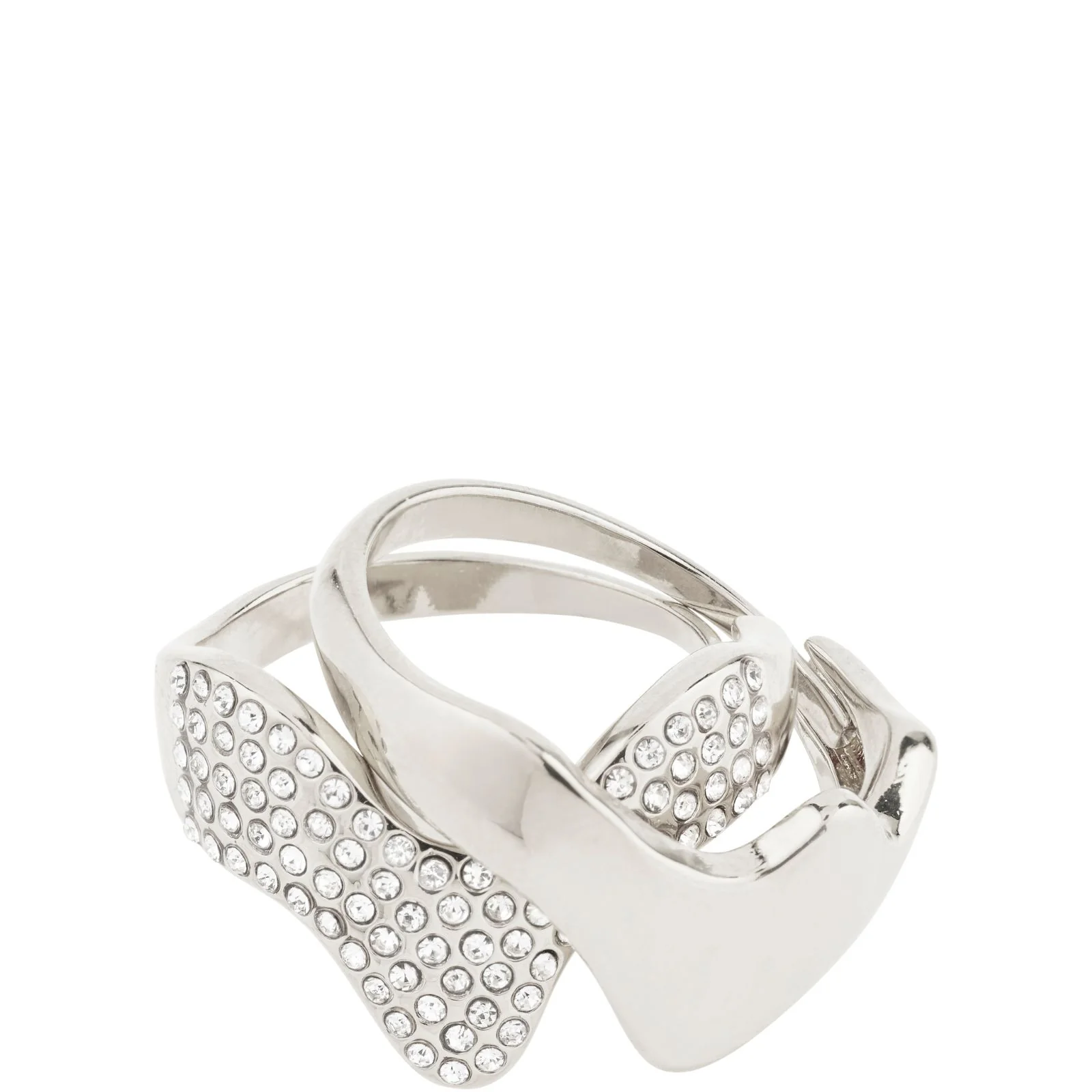 Pilgrim Connect Silver Crystal 2-in-1 Ring Set