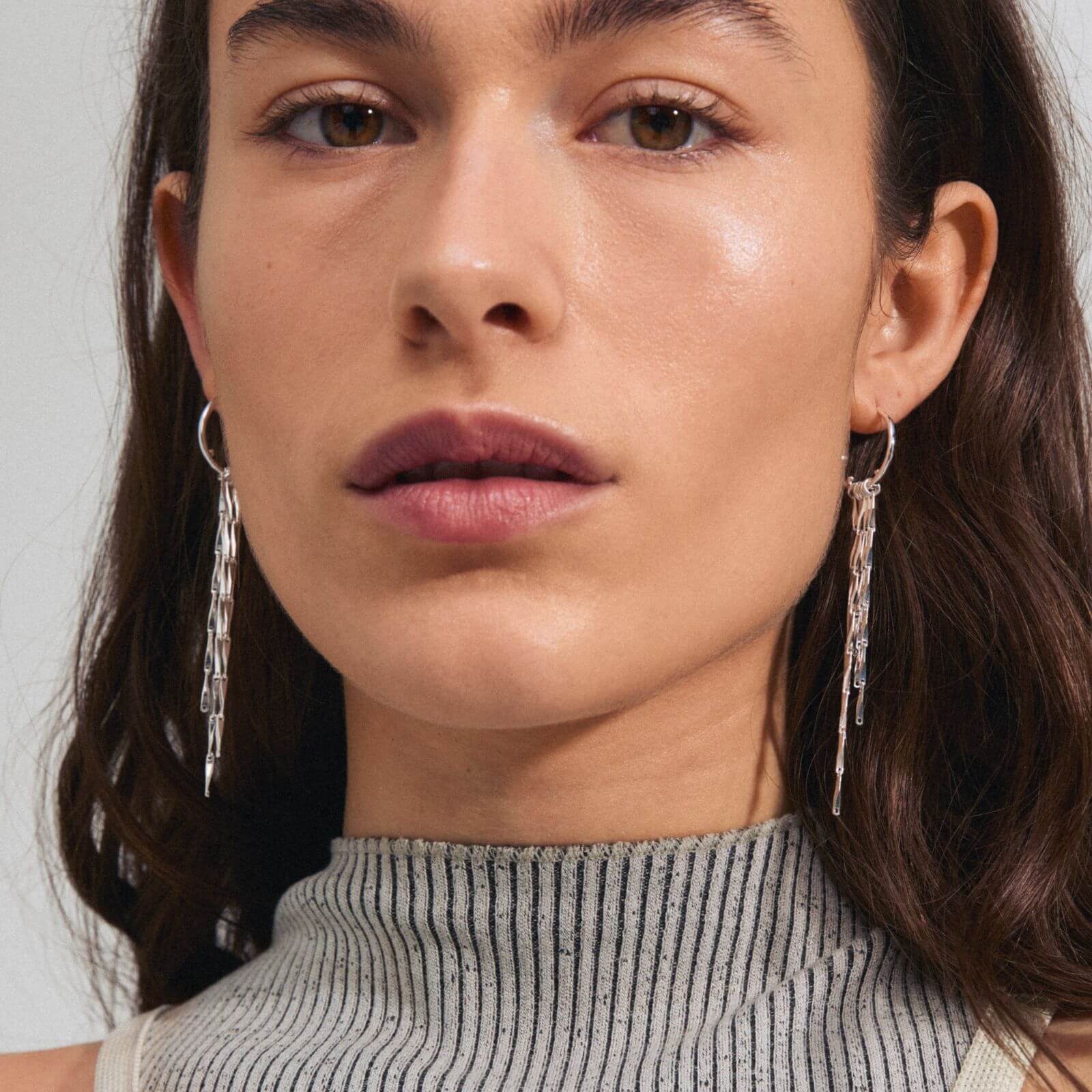 Pilgrim Connect Silver Hoop Earrings - Image 2