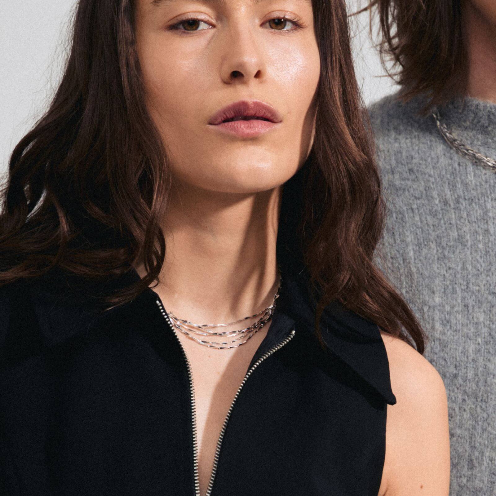 Pilgrim Connect Silver Layered Necklace - Image 3