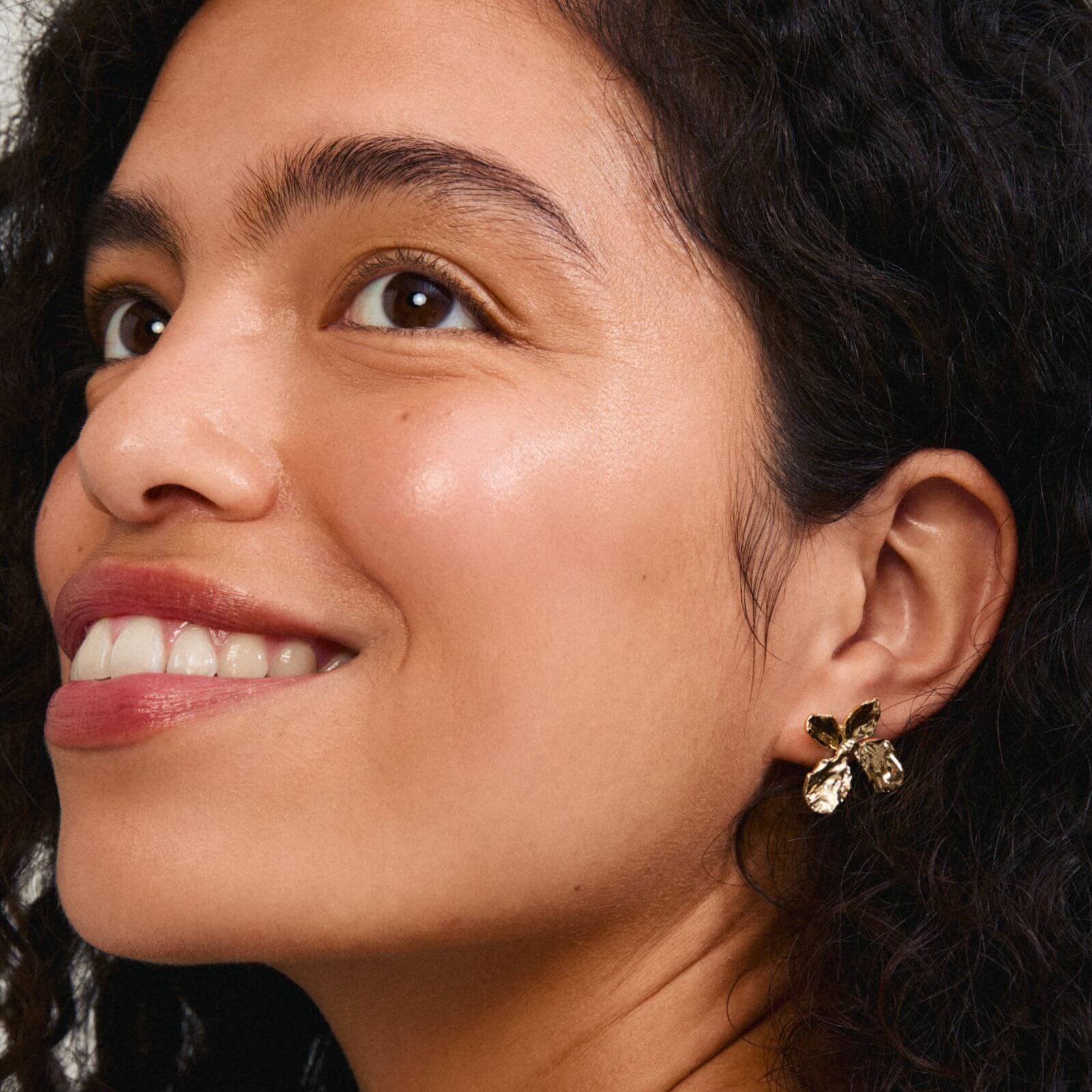 Pilgrim Dream Gold Large Flower Stud Earrings - Image 2