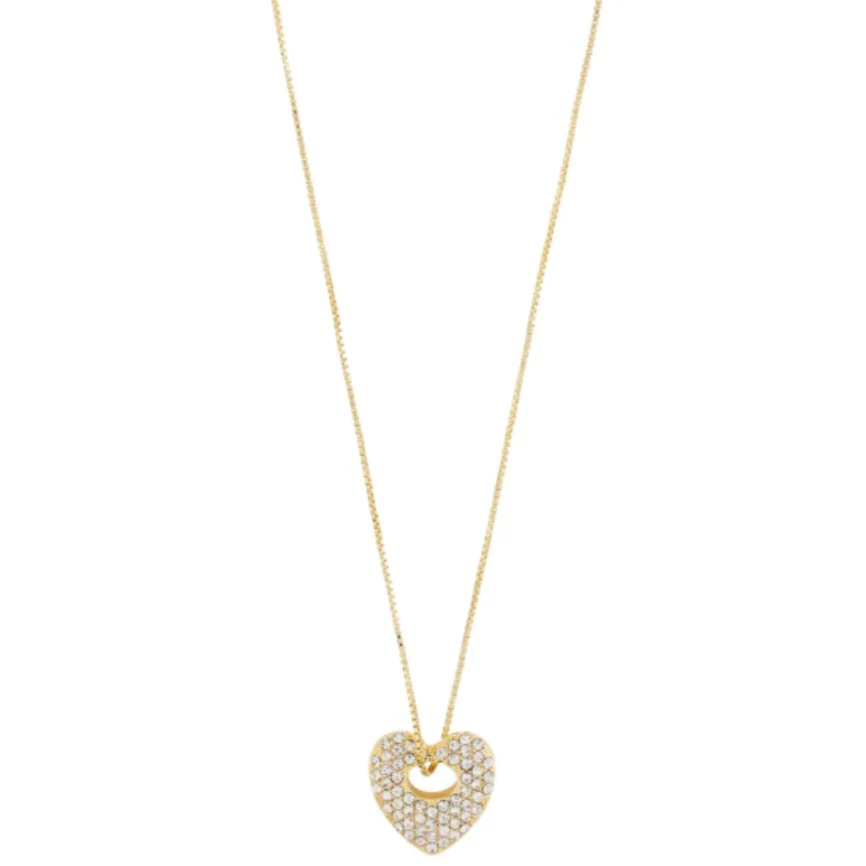 Pilgrim Dune Gold Crystal Heart Necklace