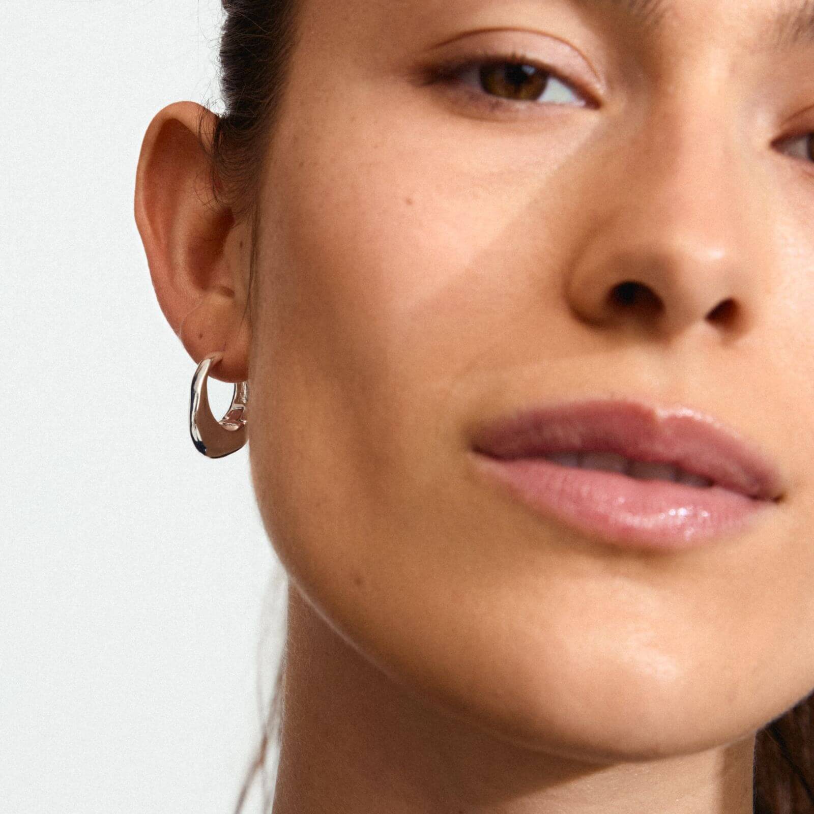 Pilgrim Dune Silver Hoop Earrings - Image 2