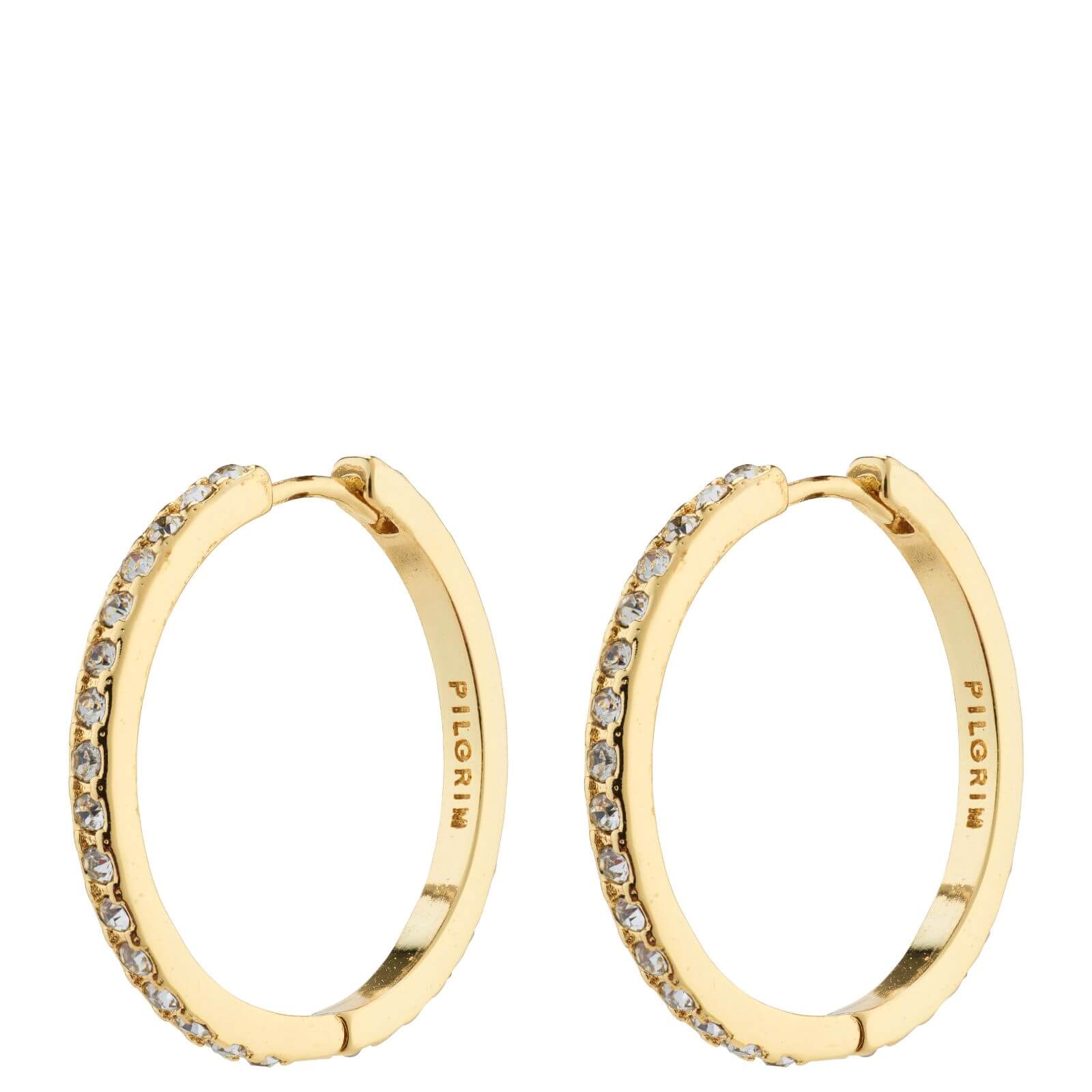 Pilgrim Ebna Gold Crystal Maxi Hoop Earrings