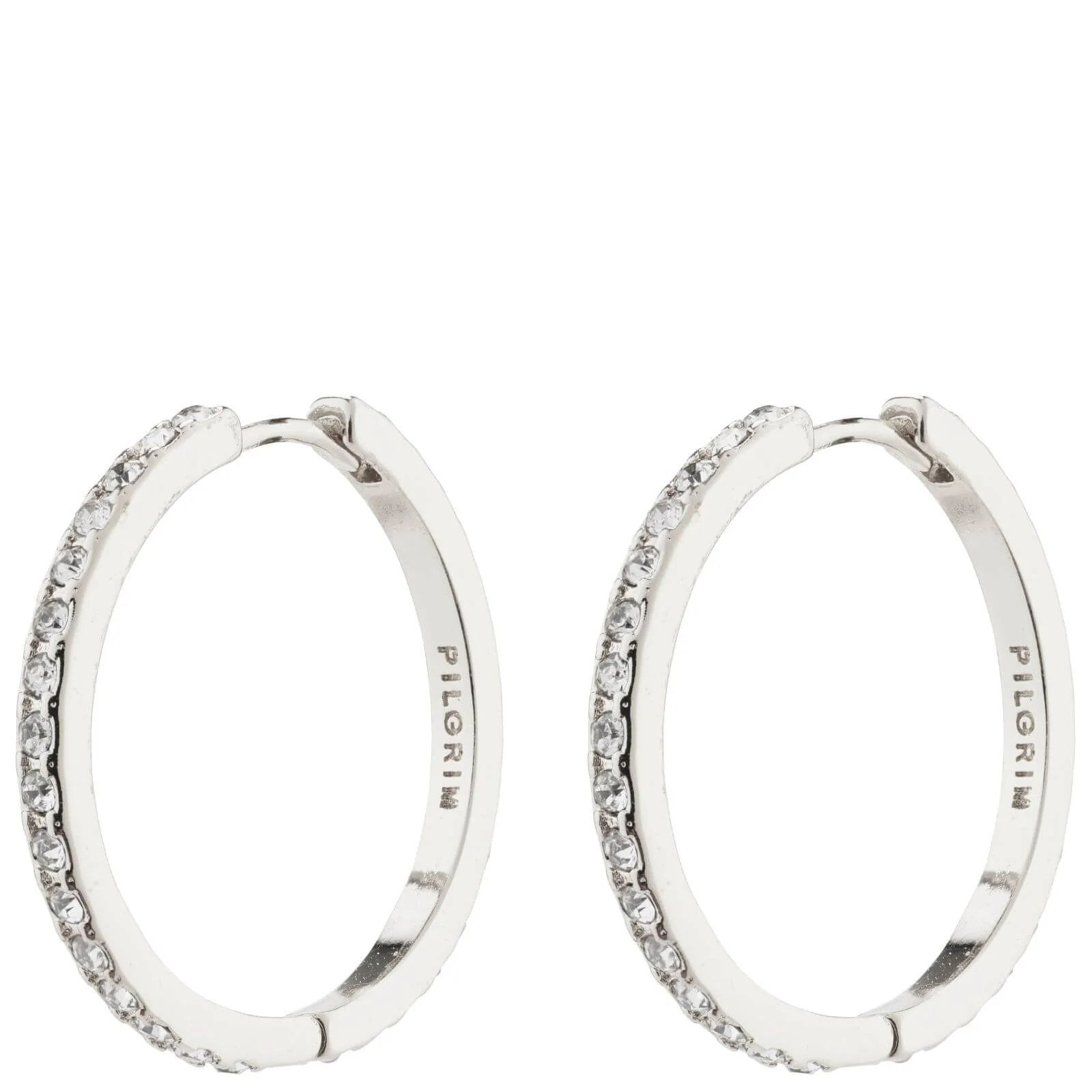 Pilgrim Ebna Silver Crystal Maxi Hoop Earrings