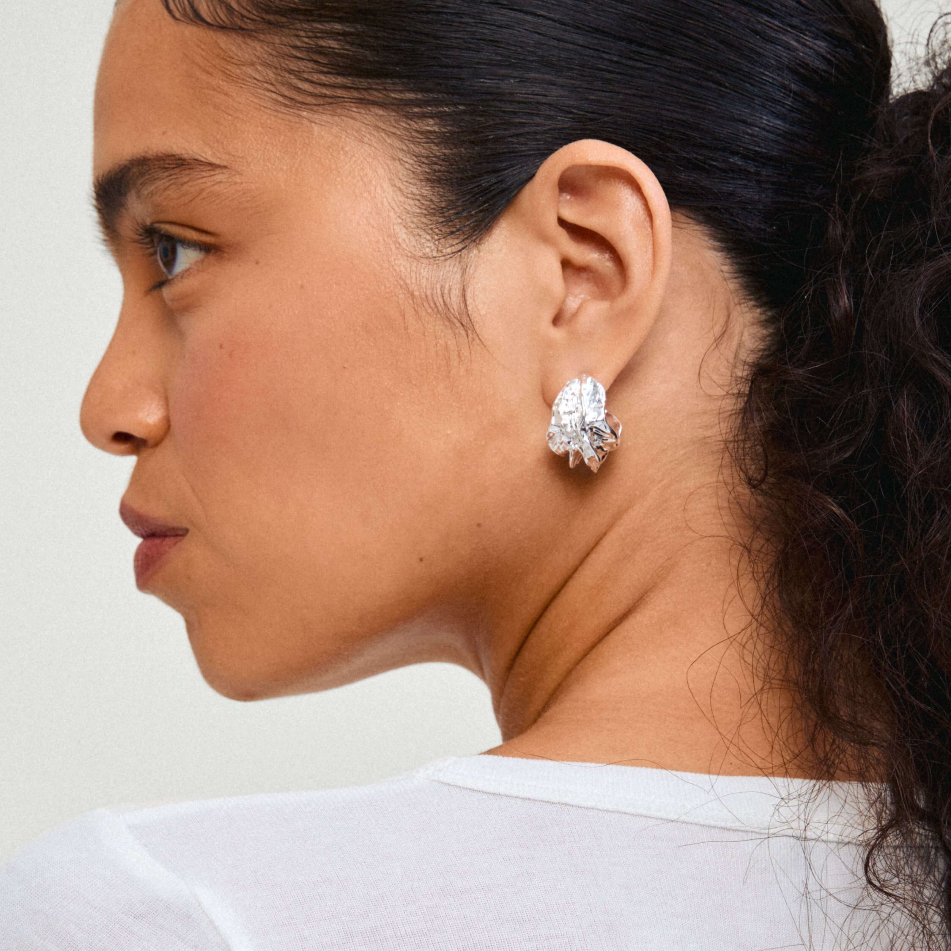 Pilgrim Eclipse Silver Hoop Earrings - Image 2