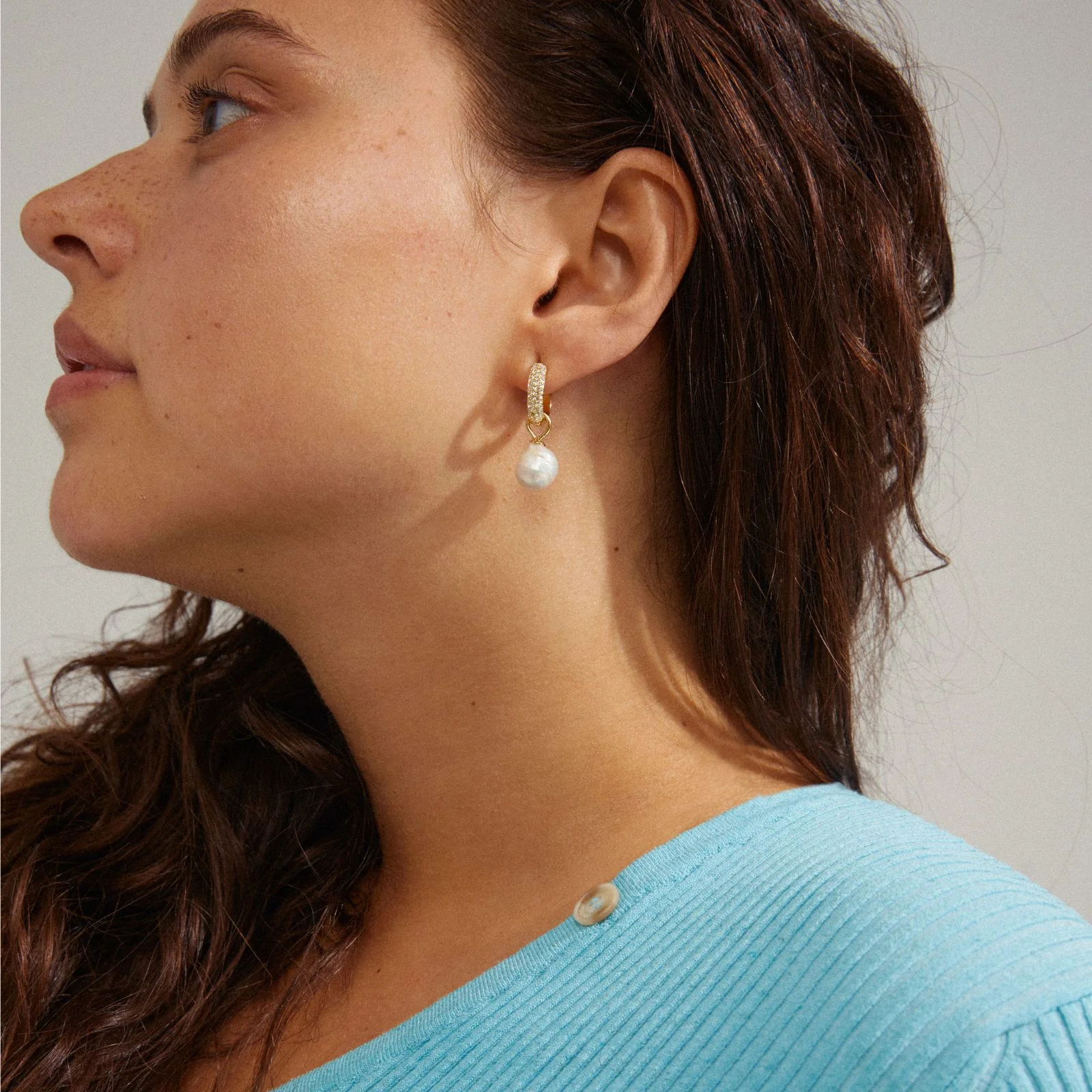 Pilgrim Edelle Pearl Gold Drop Earrings - Image 2