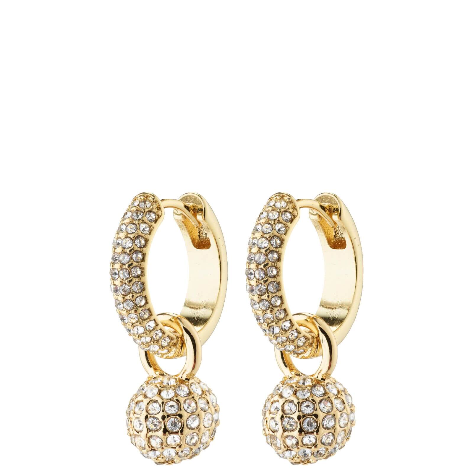 Pilgrim Edtli Gold Small Crystal Charm Hoop Earrings