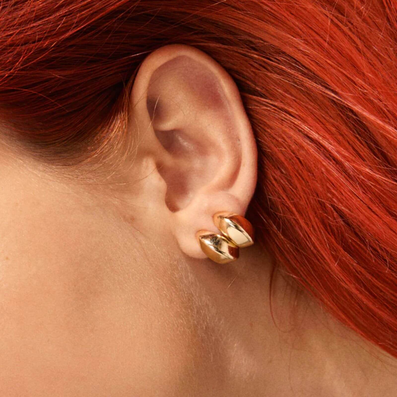 Pilgrim Edwina Small Gold Chunky Hoop Earrings - Image 2