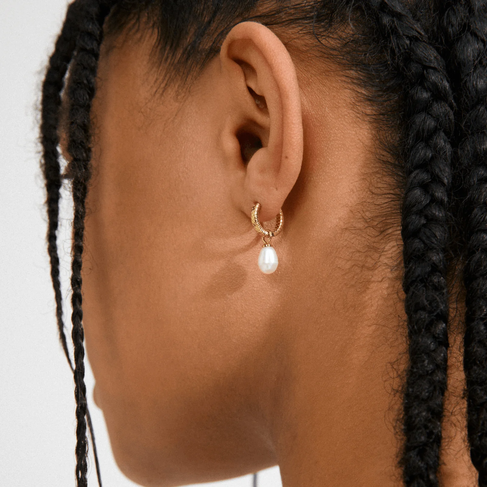 Pilgrim Elliana Gold Hoop With Pearl Drop Earrings - Image 2