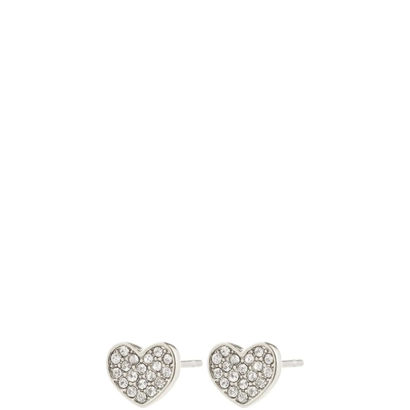 Pilgrim Emmett Silver Small Crystal Heart Stud Earrings