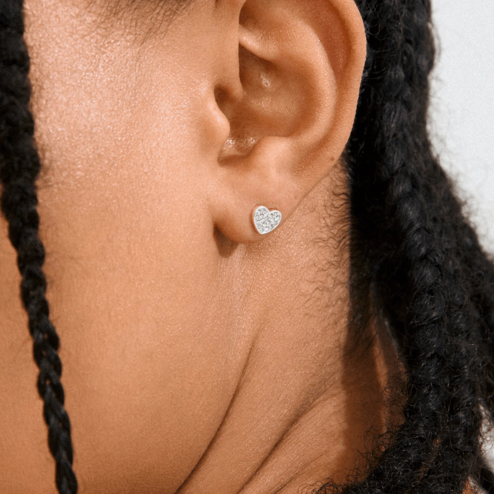 Pilgrim Emmett Silver Small Crystal Heart Stud Earrings - Image 2