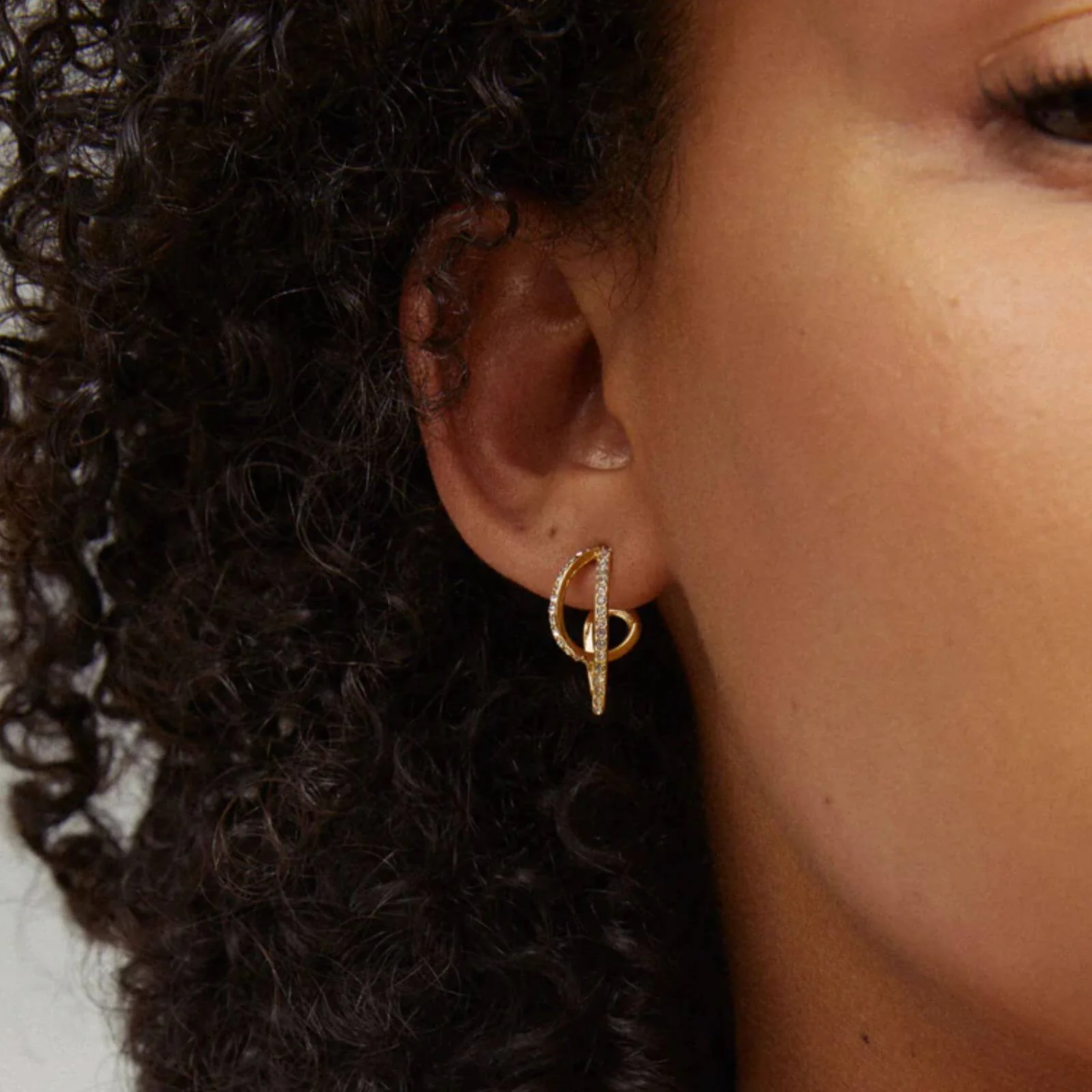 Pilgrim Etty Gold Crystal Hoop Earrings - Image 2