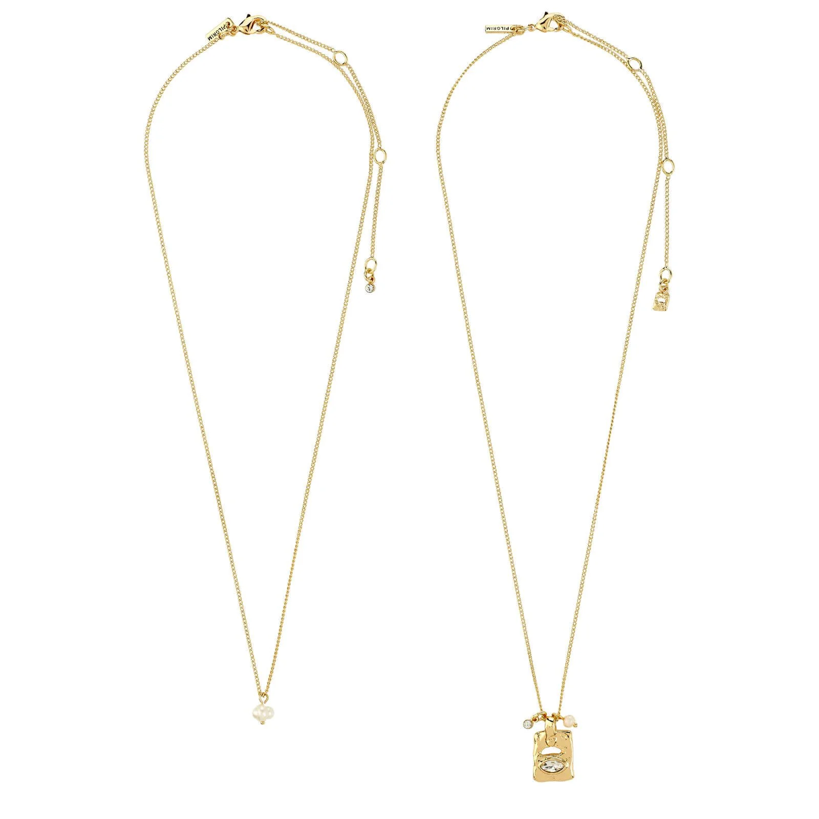 Pilgrim Fire Gold Double Layered Necklace - Image 2