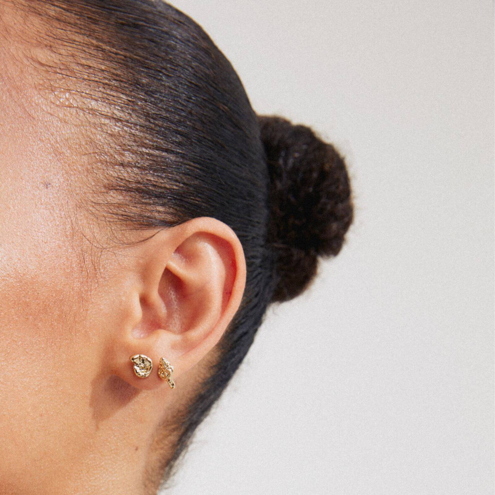 Pilgrim Force Gold Shell Stud Earring Set - Image 2