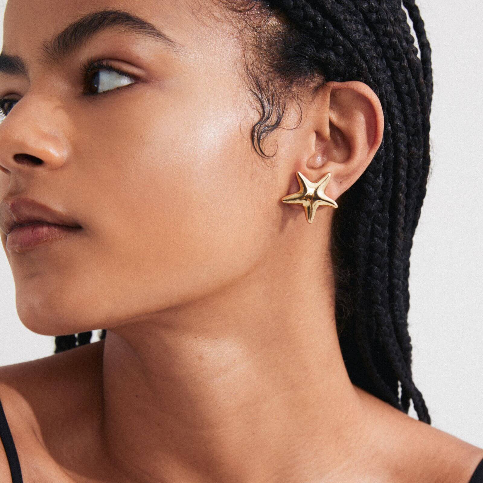 Pilgrim Force Gold Starfish Stud Earrings - Image 2