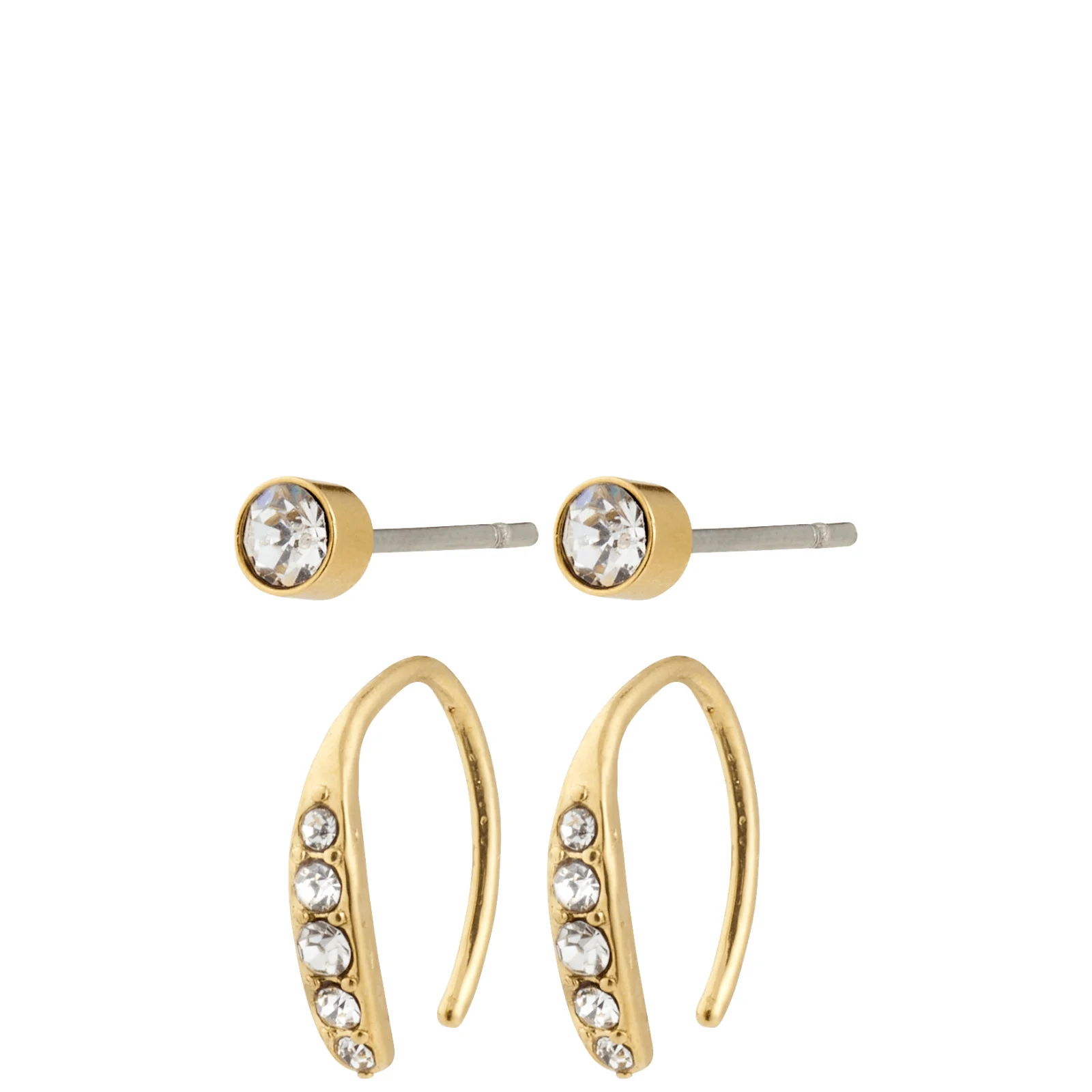 Pilgrim Gionni Gold Stud & Hoop Set