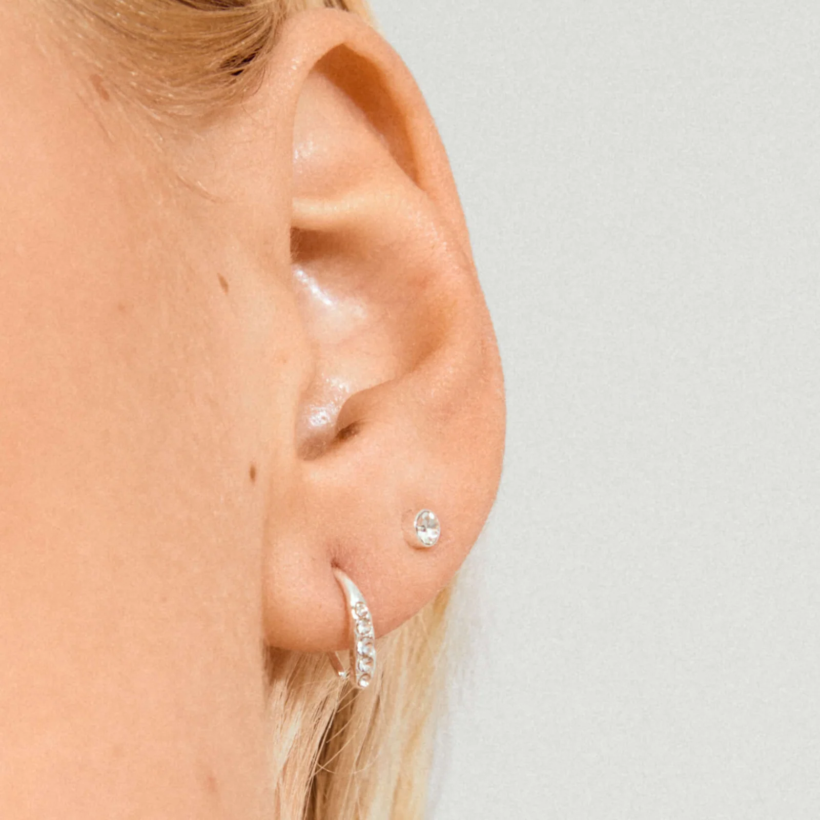 Pilgrim Gionni Silver Stud & Hoop Set - Image 2