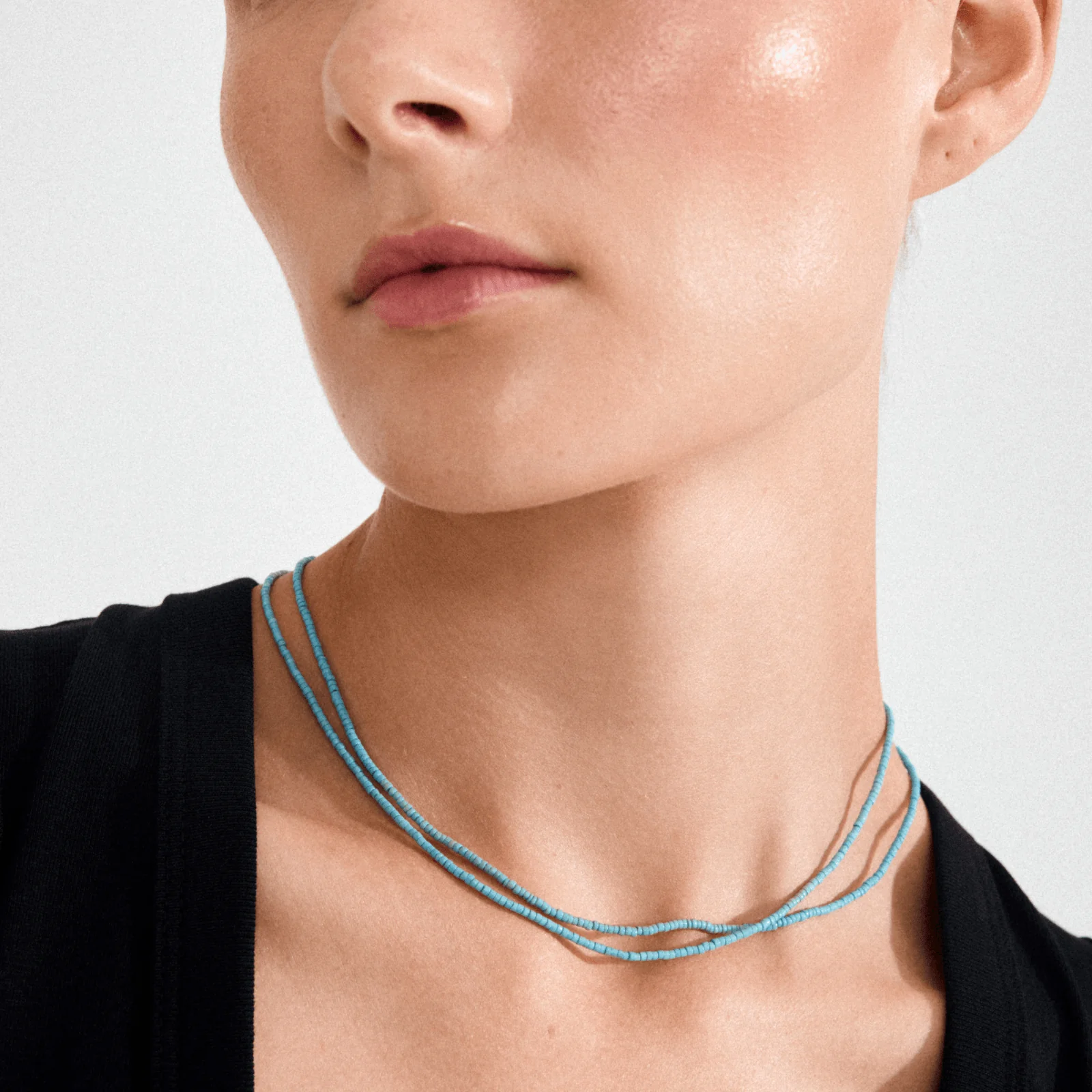 Pilgrim Gold Haze Blue Beaded Necklace - Image 2