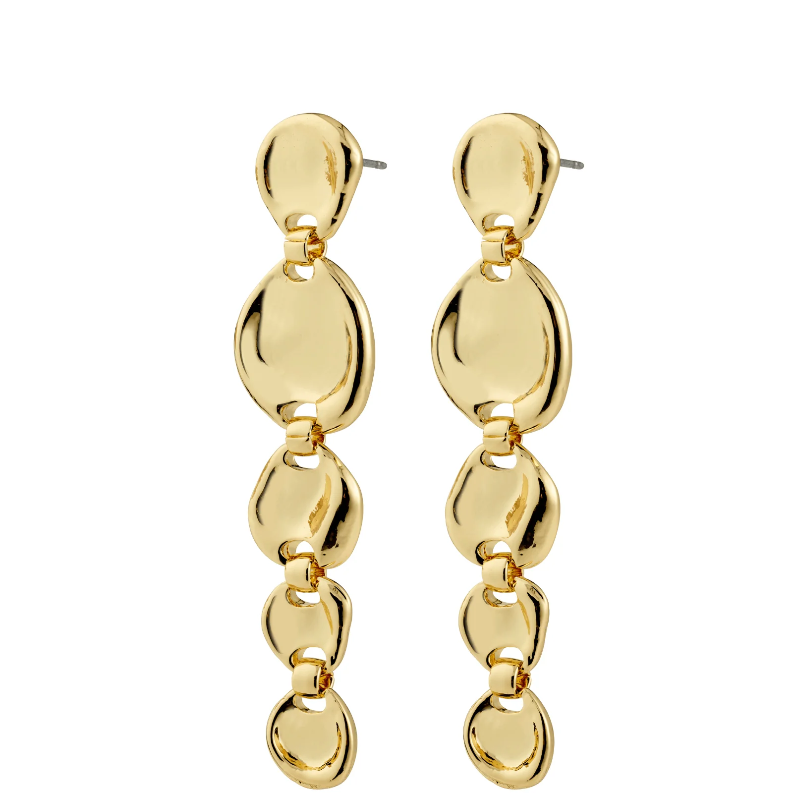 Pilgrim Gold Irregular Discs Drop Earrings