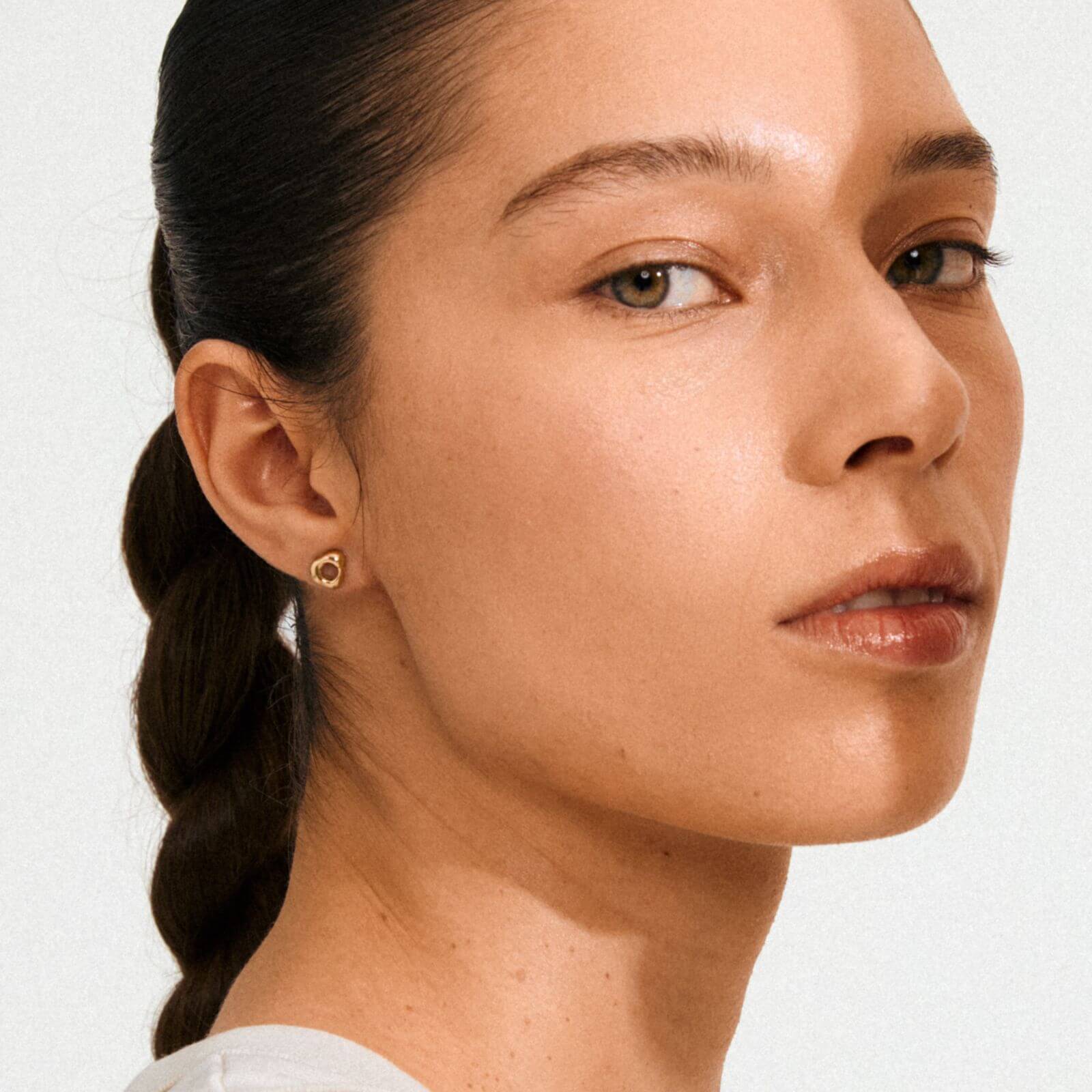 Pilgrim Gold Small Irregular Stud Earrings - Image 2